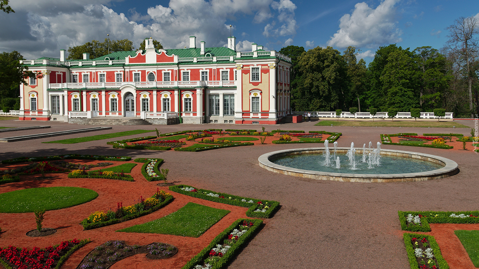 Estonia, Tallinn, Muzeum Sztuki Kadriorg, Pałac Kadriorg, Muzeum, Park, Fontanny, Kwiaty