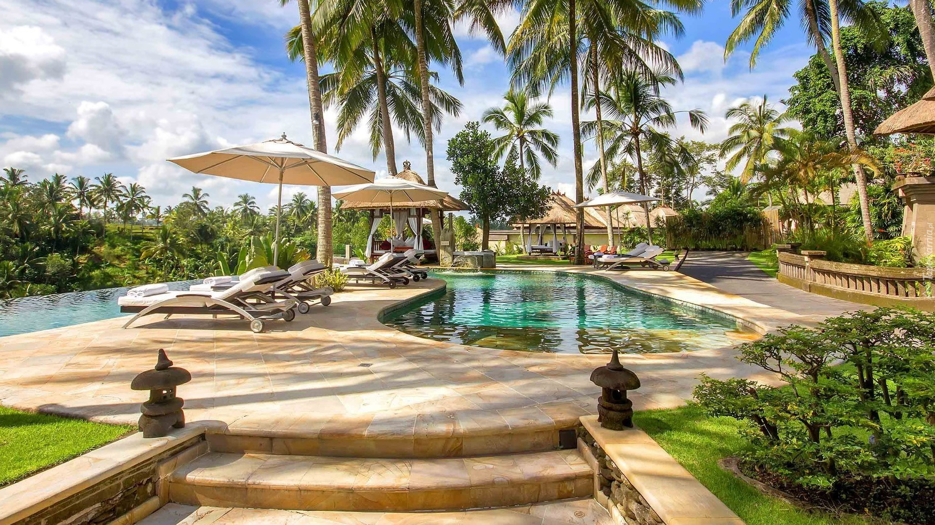 Hotel, Viceroy Bali, Basen, Palmy, Bali, Indonezja