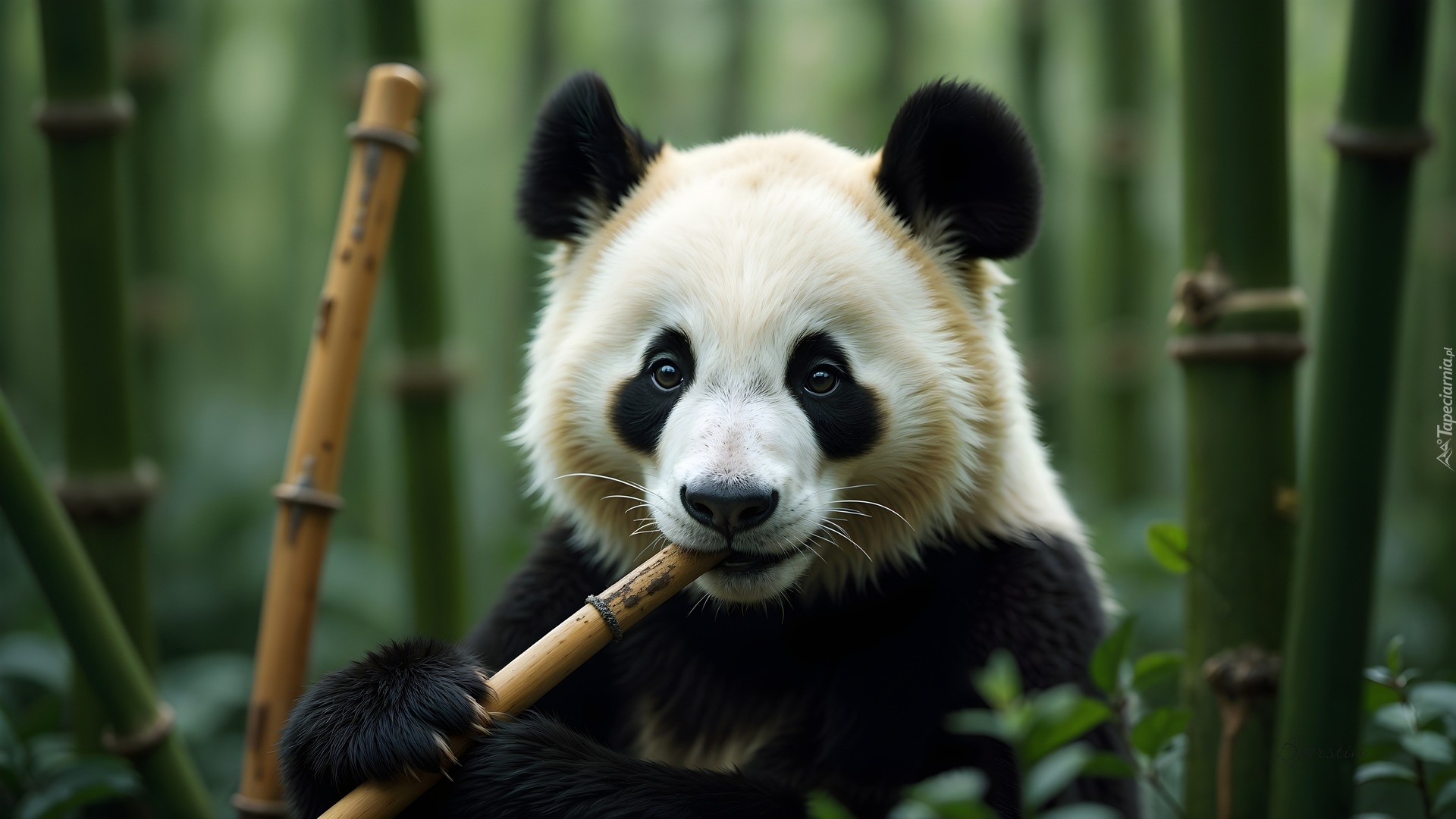 Panda wielka, Pędy, Bambus