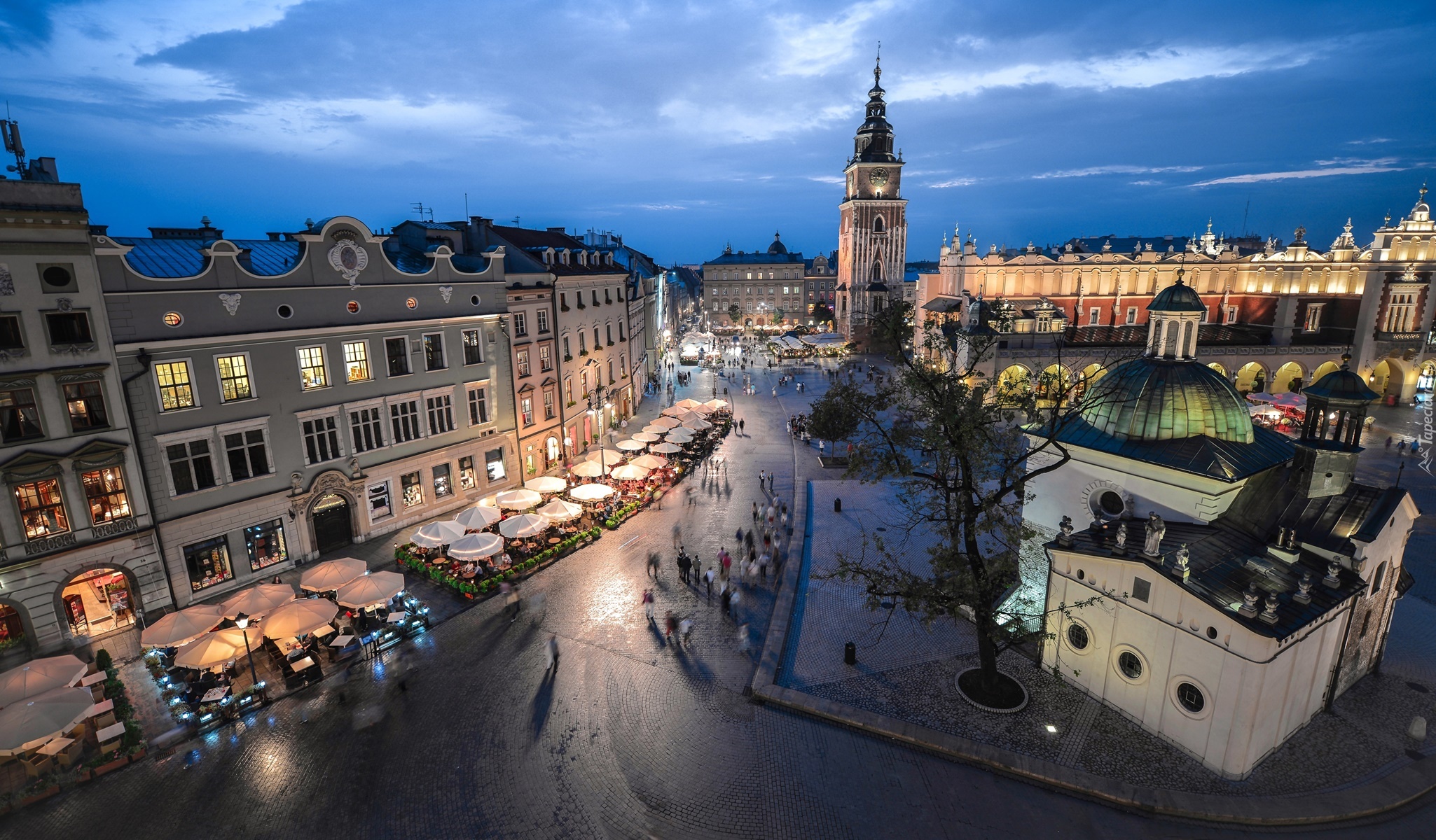 Polska, Kraków,  Panorama, Zmierzch