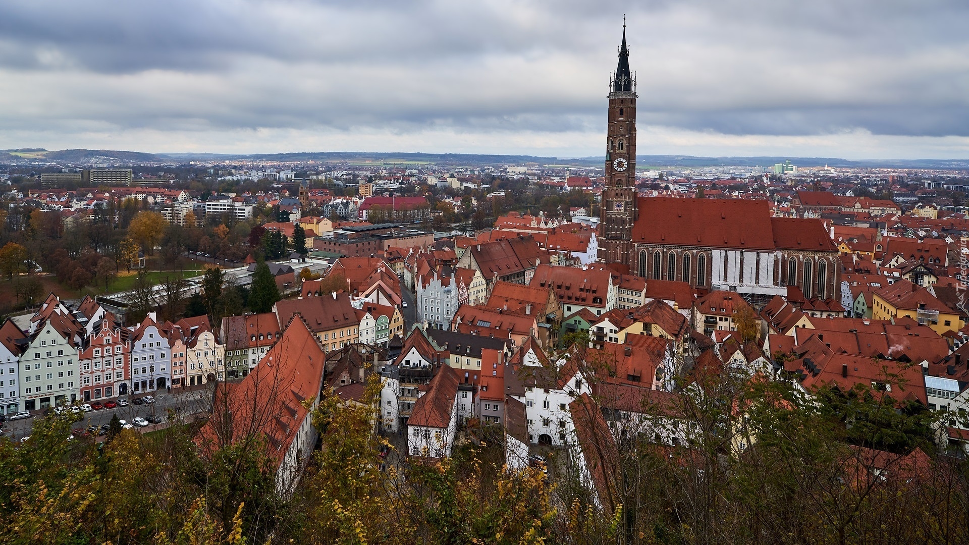 Miasto, Kościół, Domy, Landshut, Niemcy