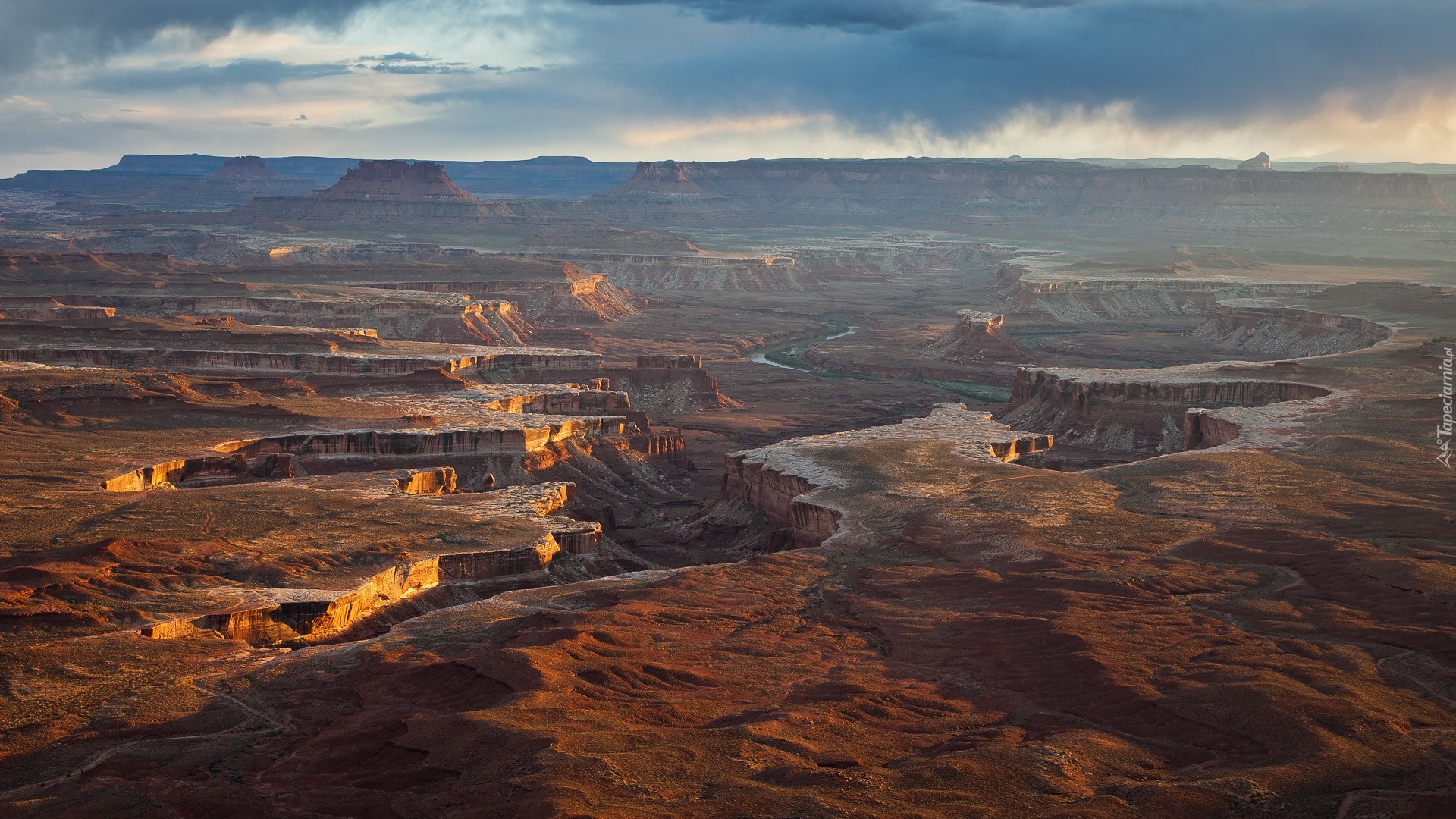 Park Narodowy Canyonlands, Kanion, Skały, Rzeka, Overlook, Utah Utah, Stany Zjednoczone