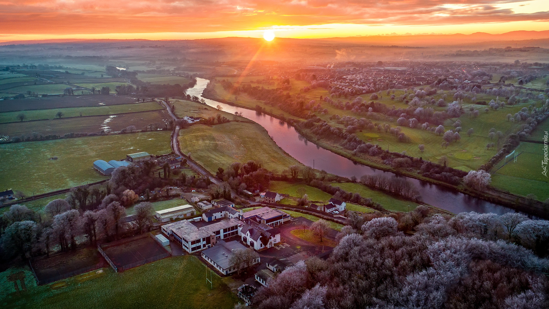 Rzeka, Mourne River, Domy, Pola, Strabane, Irlandia Północna