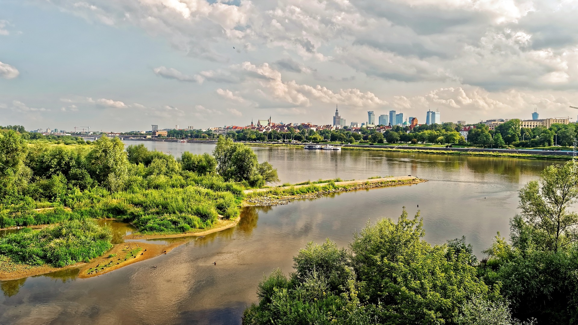 Panorama, Warszawa, Rzeka, Wisła, Polska