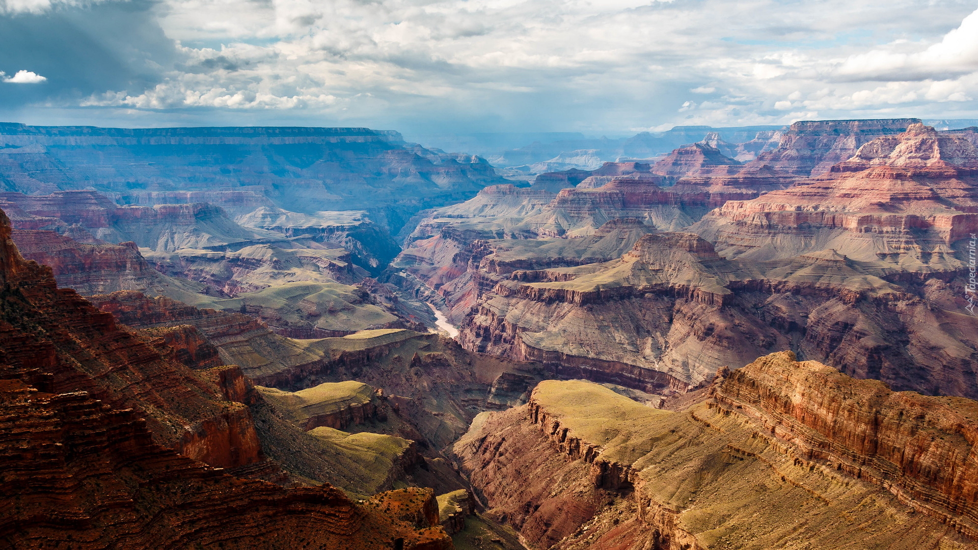 Park Narodowy Wielkiego Kanionu, Wielki Kanion Kolorado, Grand Canyon, Rzeka Kolorado, Góry, Arizona, Stany Zjednoczone