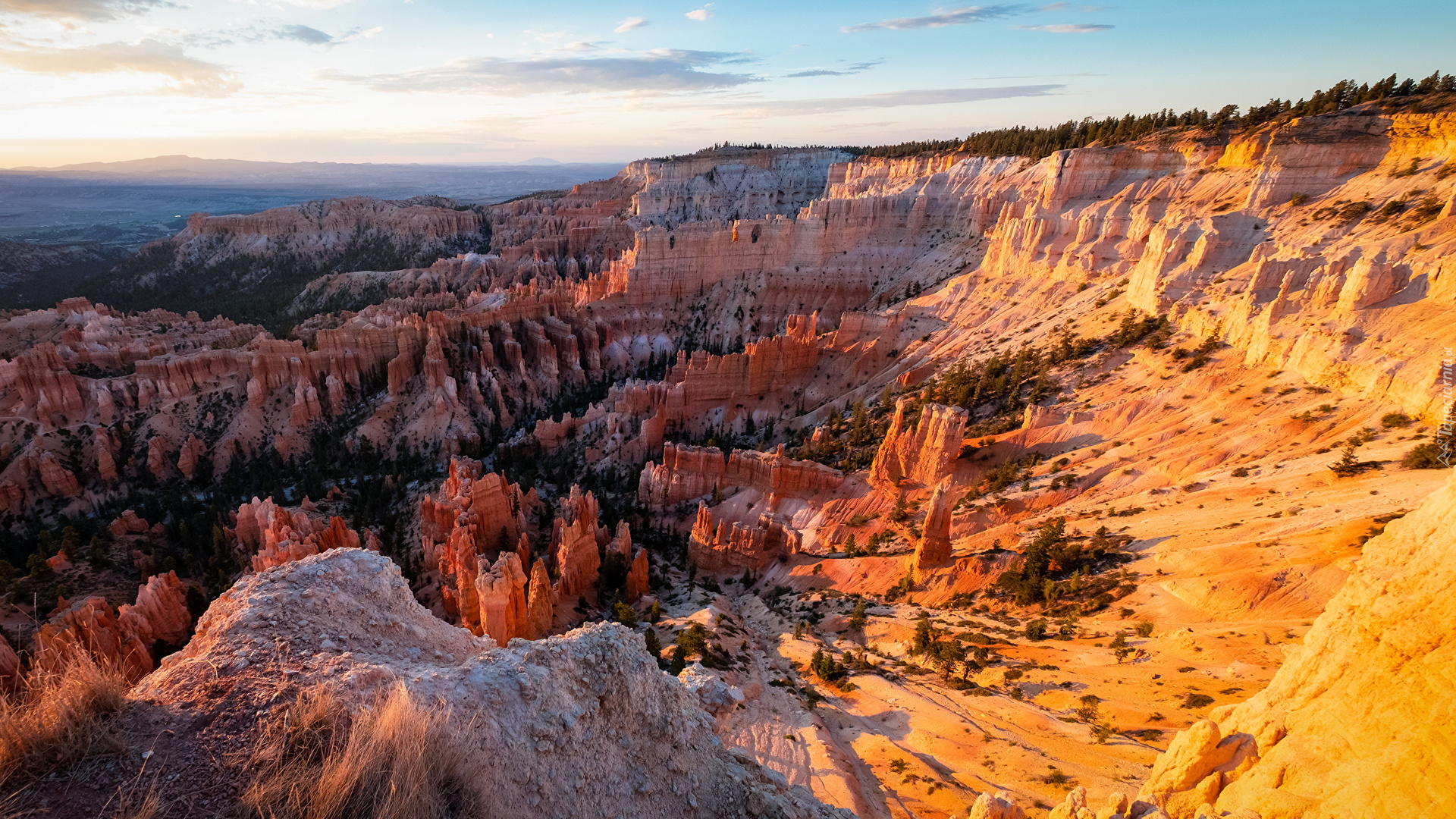 Góry, Rozświetlone, Skały, Park Narodowy Bryce Canyon, Utah, Stany zjednoczone