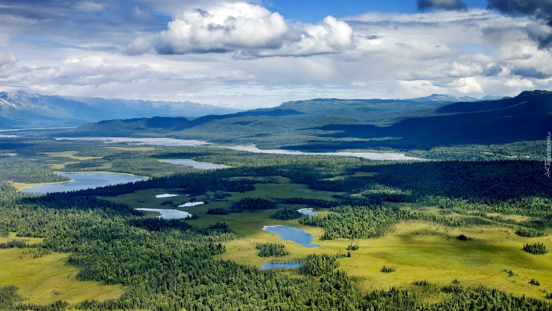 Park Narodowy Denali, Góry, Jeziora, Lasy, Alaska, Stany Zjednoczone