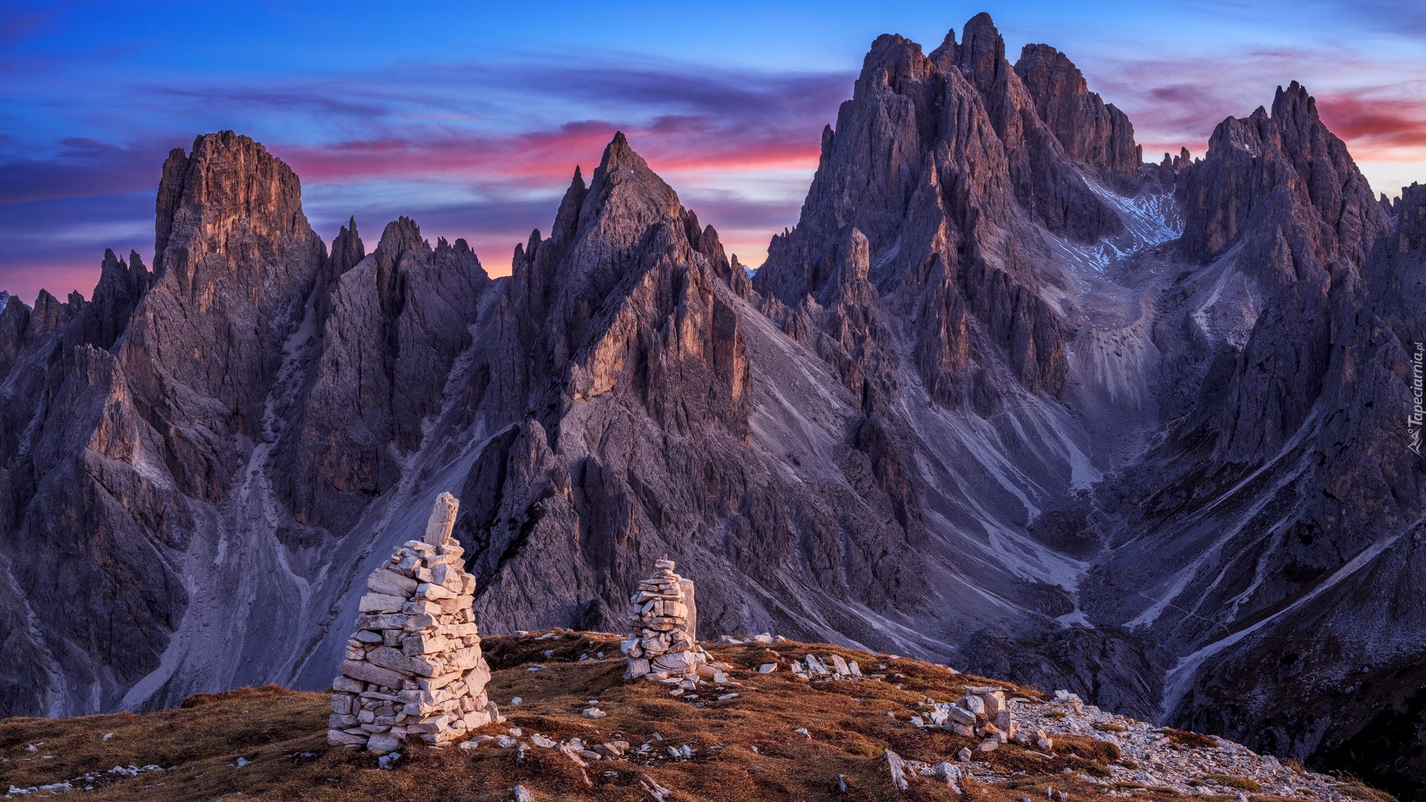 Góry, Dolomity, Masyw Cadini di Misurina, Skały, Włochy, Kamienie