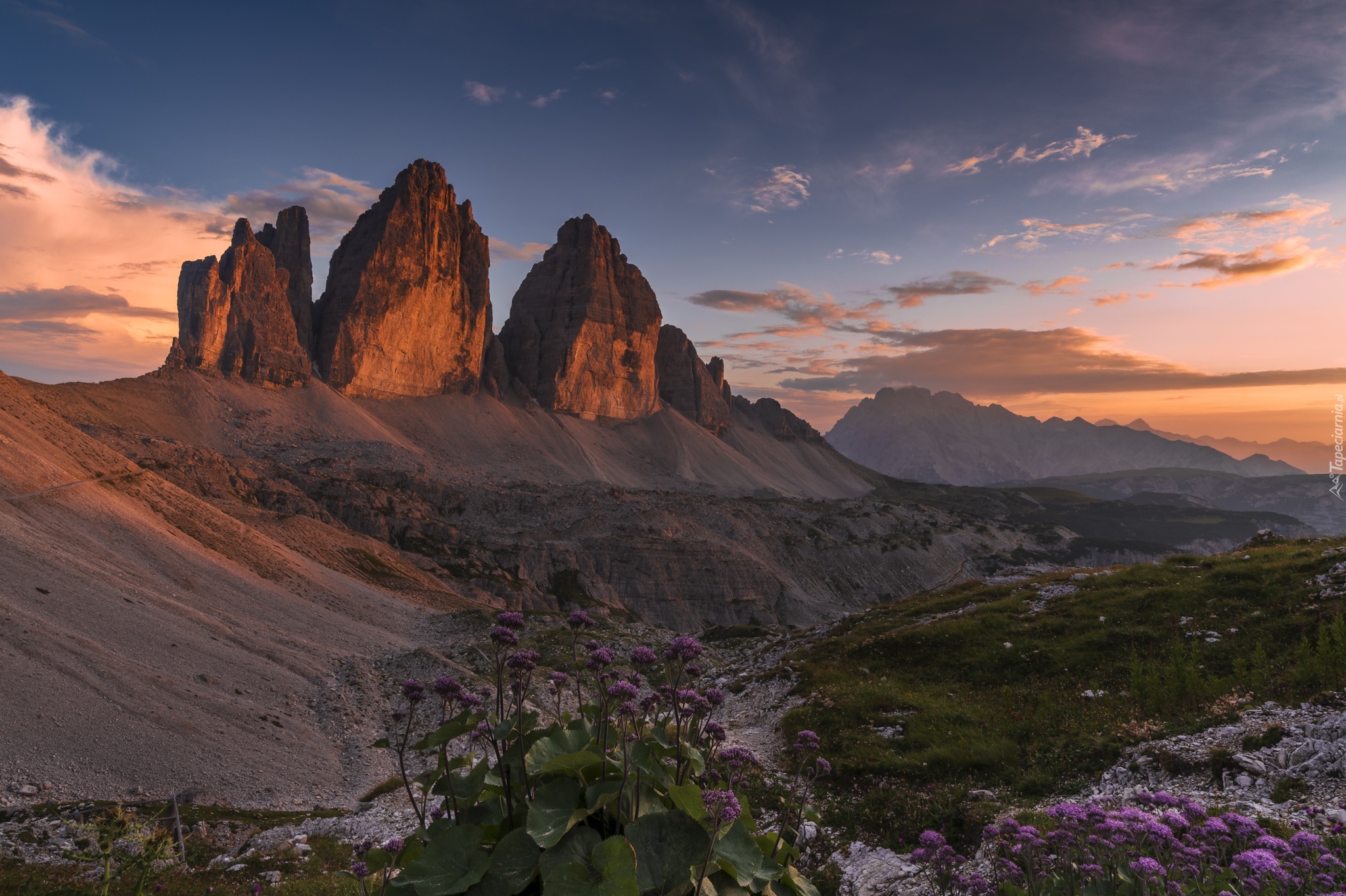 Włochy, Dolomity, Góry, Masyw, Tre Cime di Lavaredo