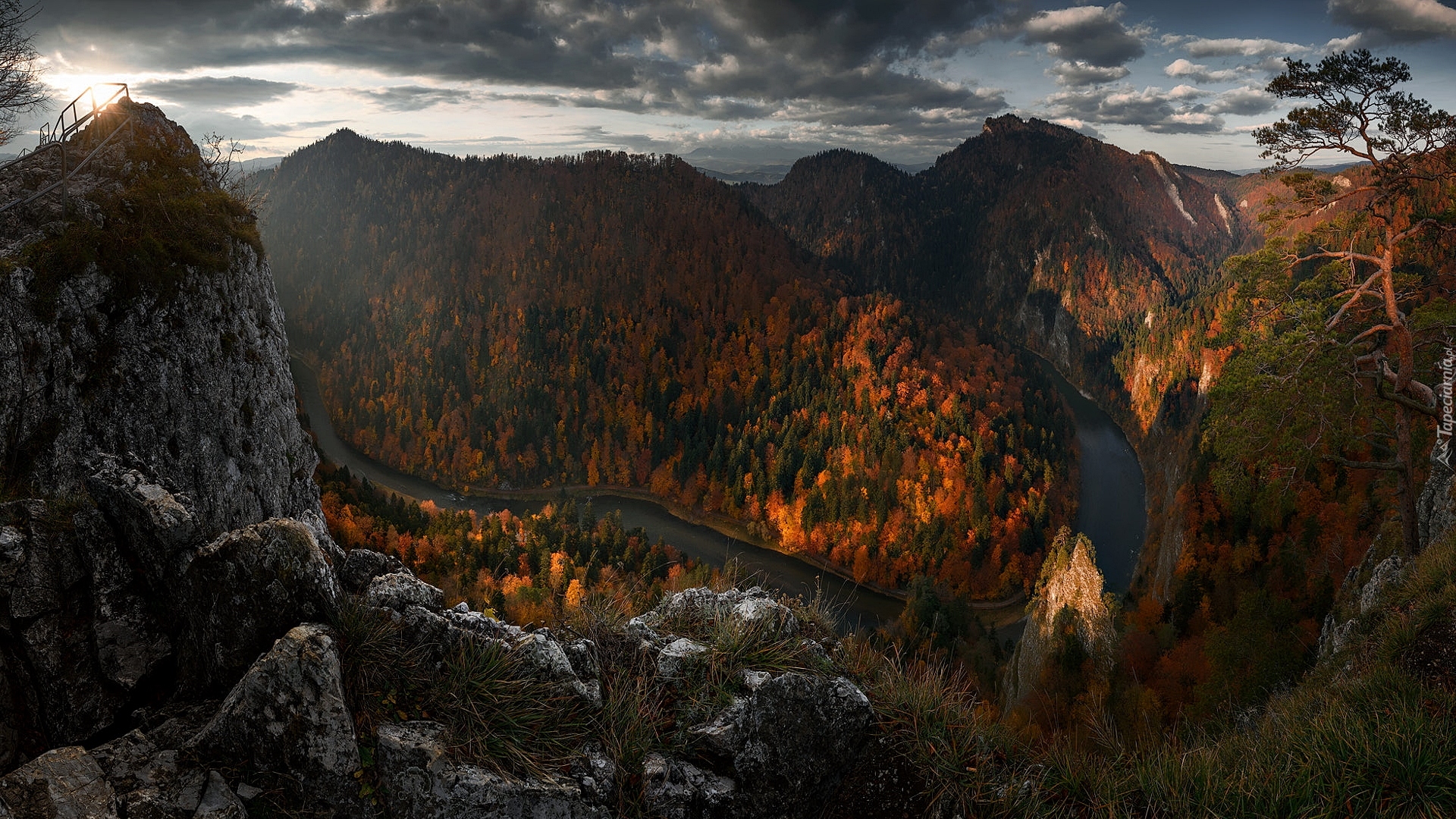 Jesień, Góry, Pieniny, Rzeka Dunajec, Lasy, Skały, Polska