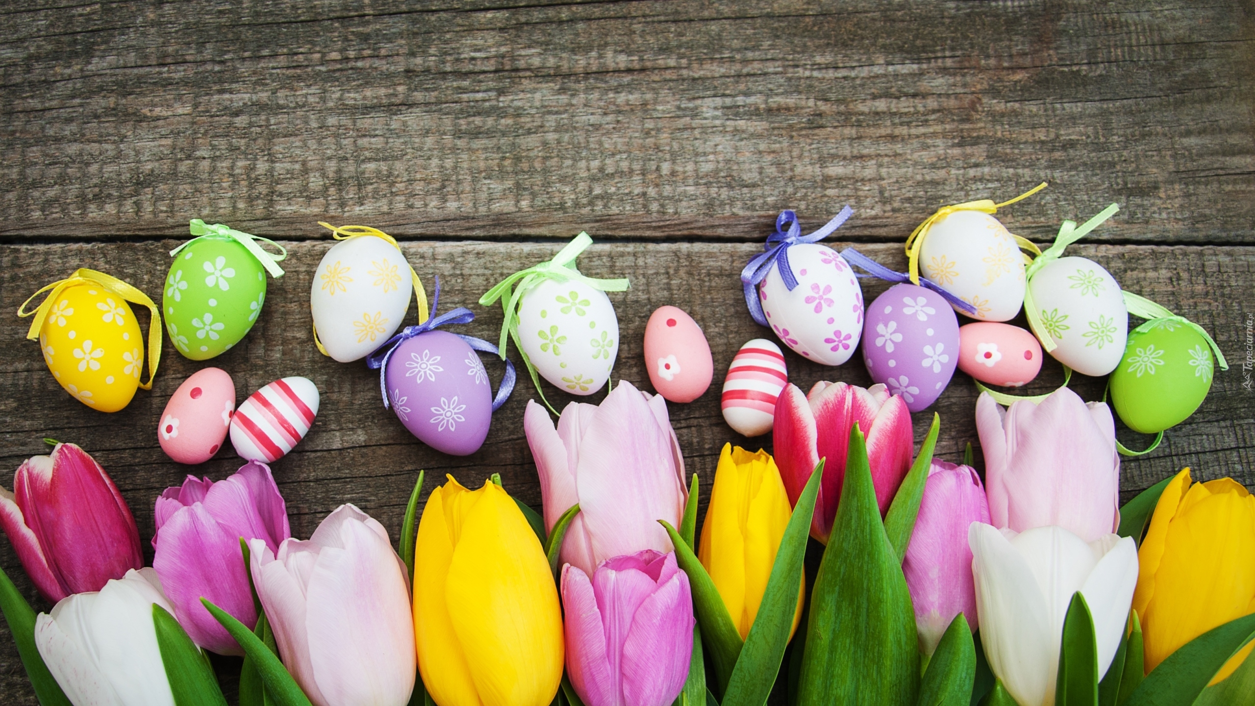 Wielkanoc, Tulipany, Jajka, Pisanki