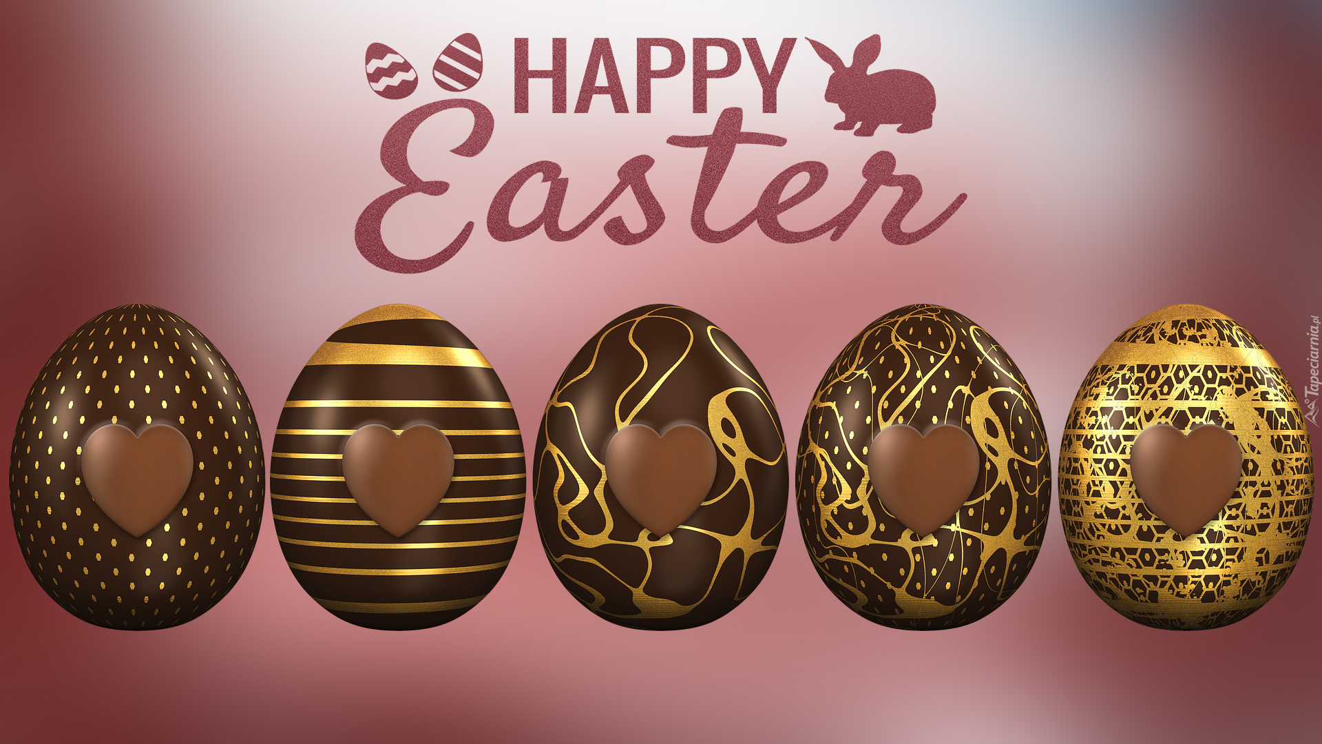 Wielkanoc, Pisanki, Czekoladowe, Napis, Happy Easter