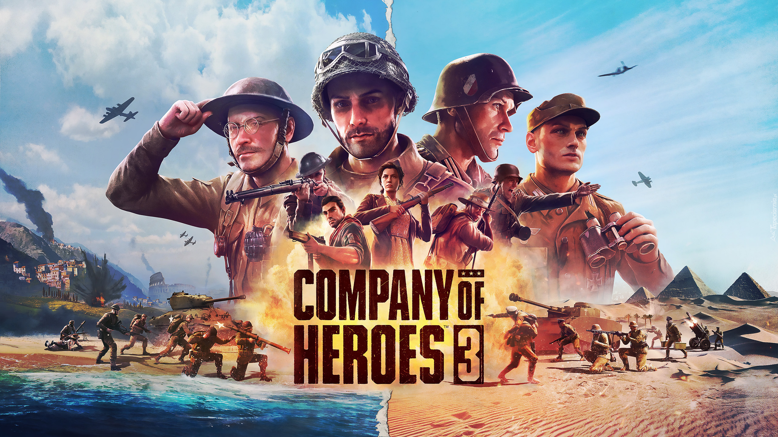 Gra, Company of Heroes 3, Żołnierze, Czołgi, Samoloty, Walka, Plakat