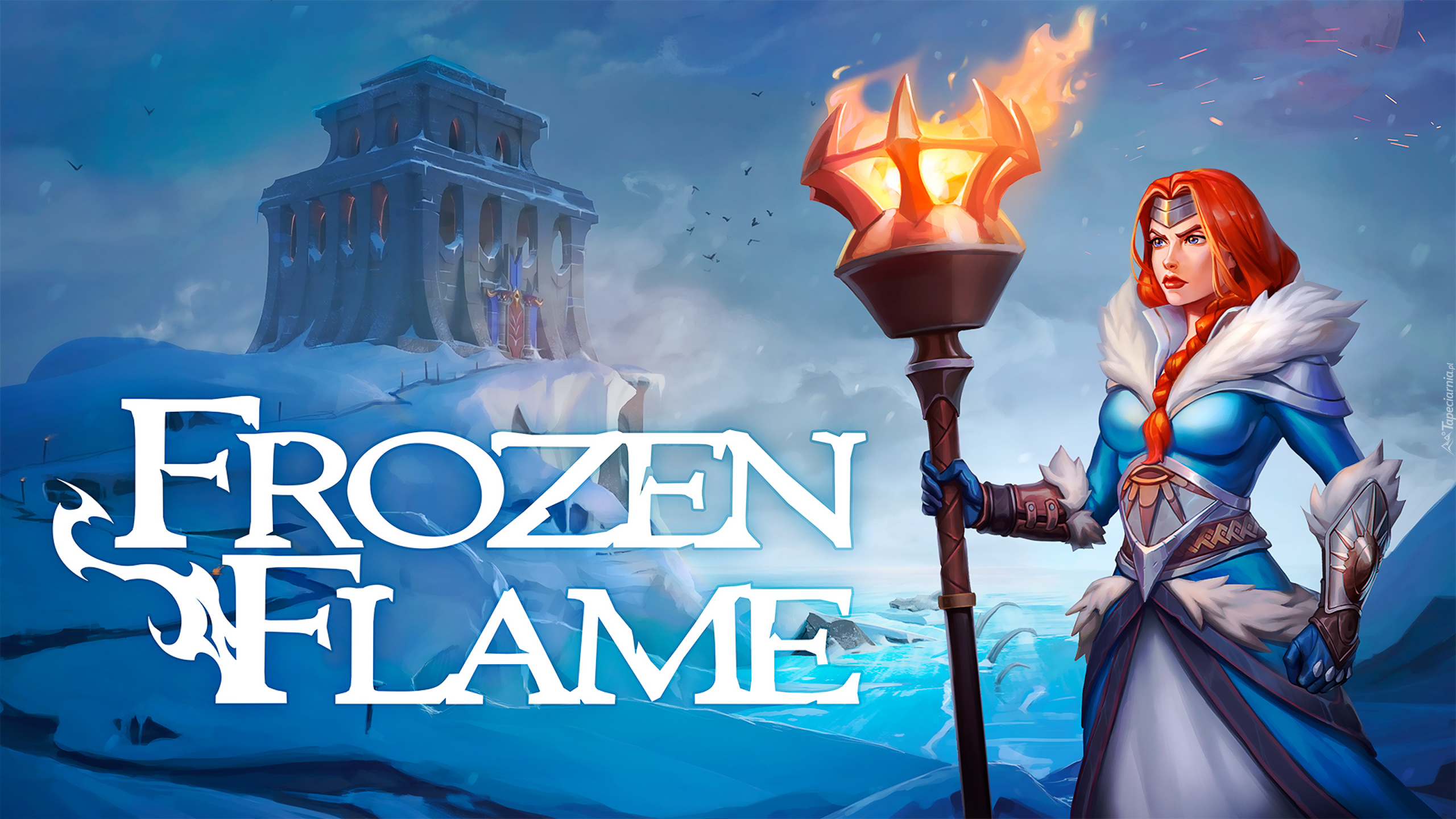 Frozen Flame, Postać, Znicz, Zima, Budowla, Plakat