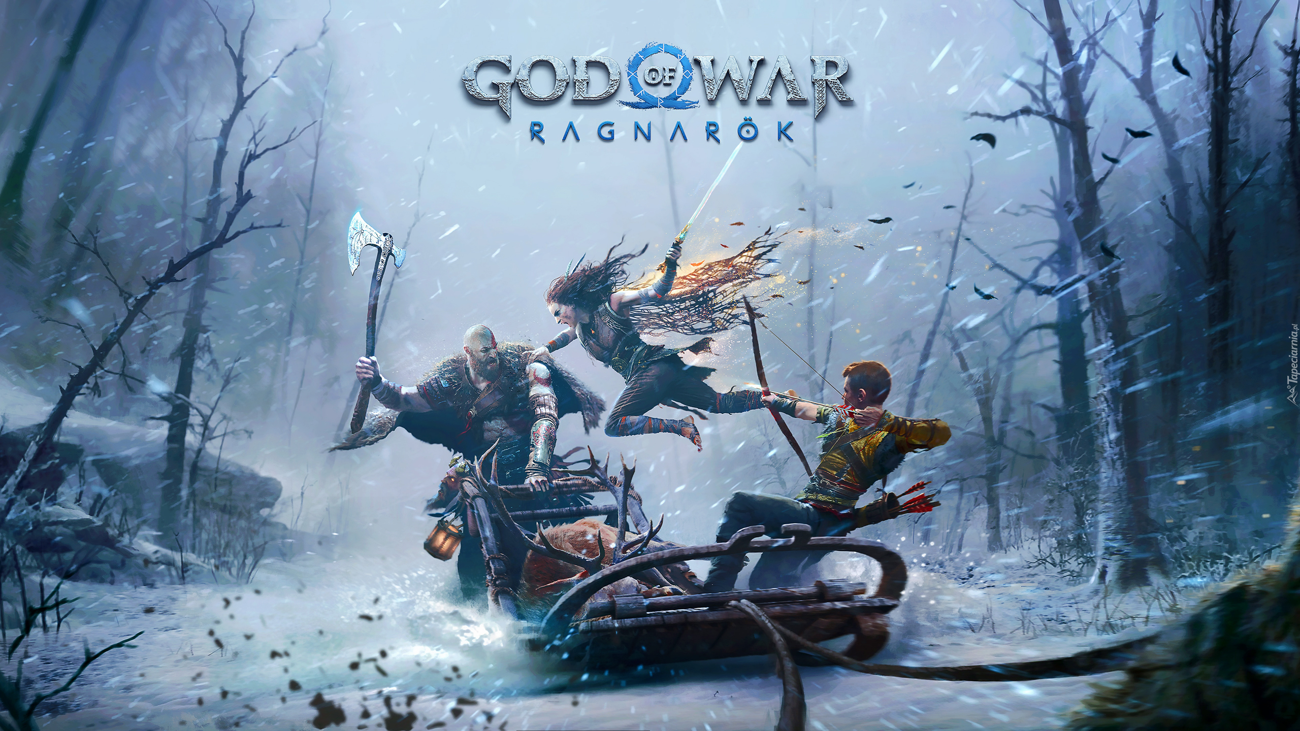 God Of War Ragnarok, Gra, Kratos, Freya, Atreus