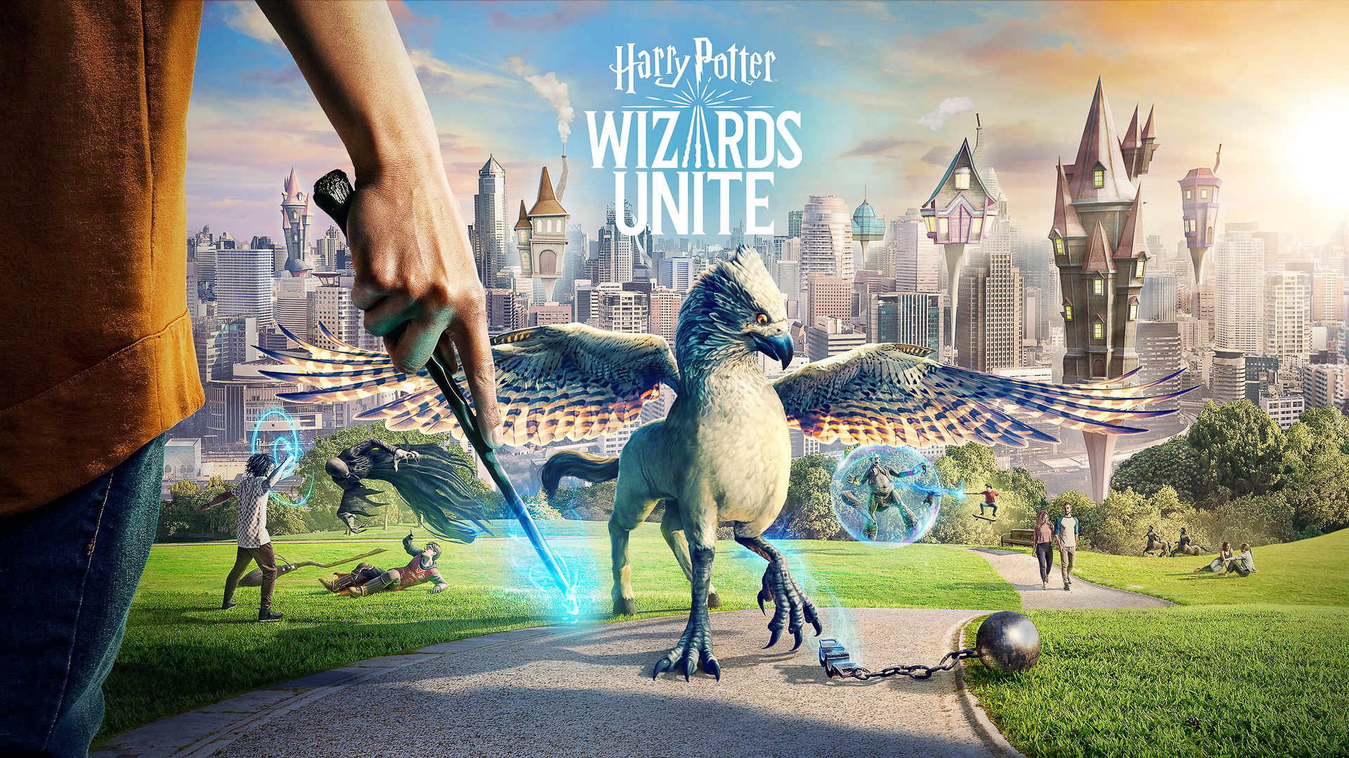 Gra, Harry Potter Wizards Unite, Ręka, Różdżka, Wieże, Miasto