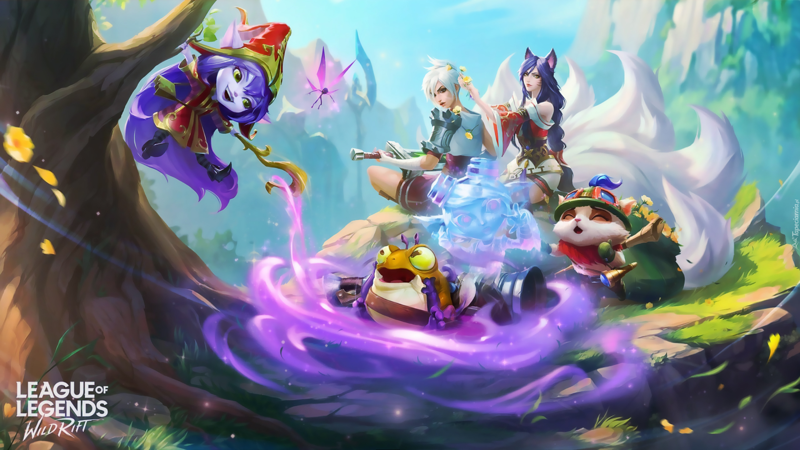 League of Legends Wild Rift, Postacie, Drzewo, Wróżka, Żaba, Magia, Plakat