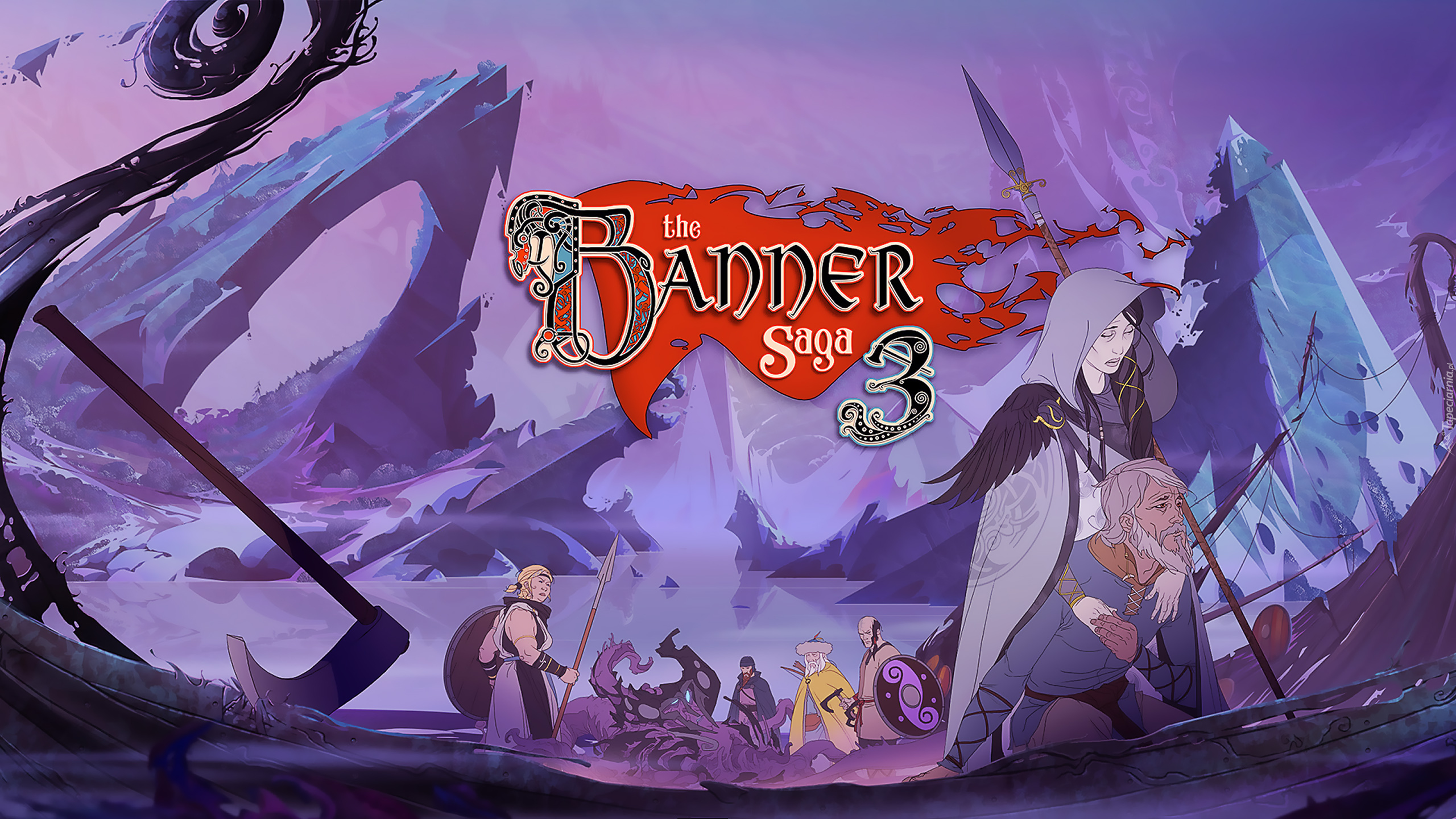 Gra, The Banner Saga 3, Łódź, Topór, Postacie, Wikingowie, Plakat