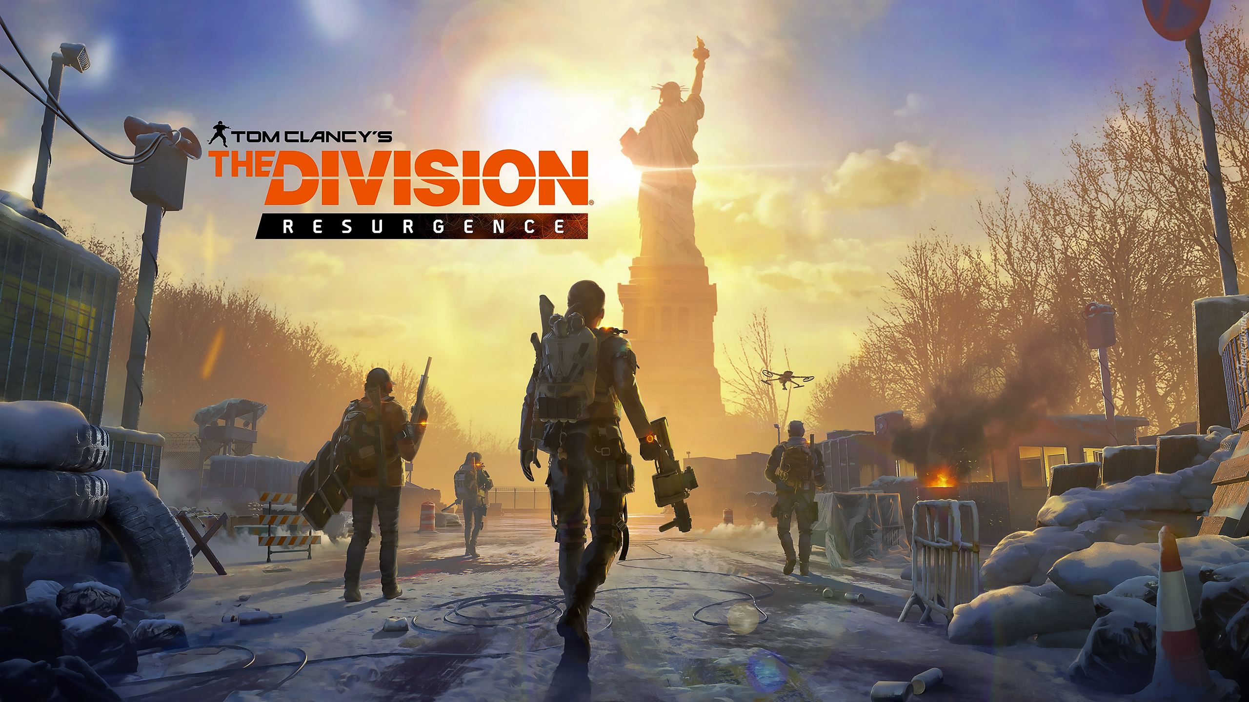 Gra, Tom Clancys The Division Resurgence, Żołnierze, Zasieki, Pomnik, Plakat