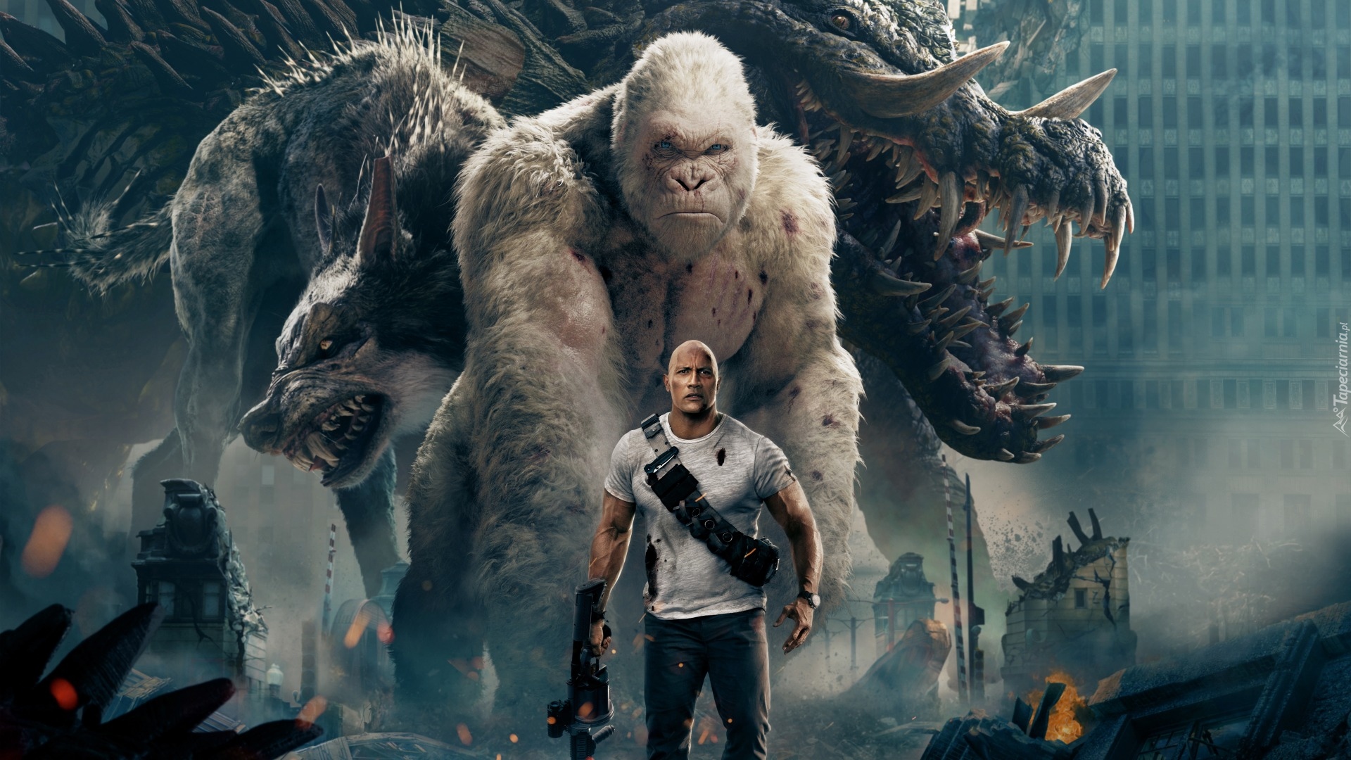 Film, Rampage, Goryl, Davis Okoye, Aktor, Dwayne Johnson