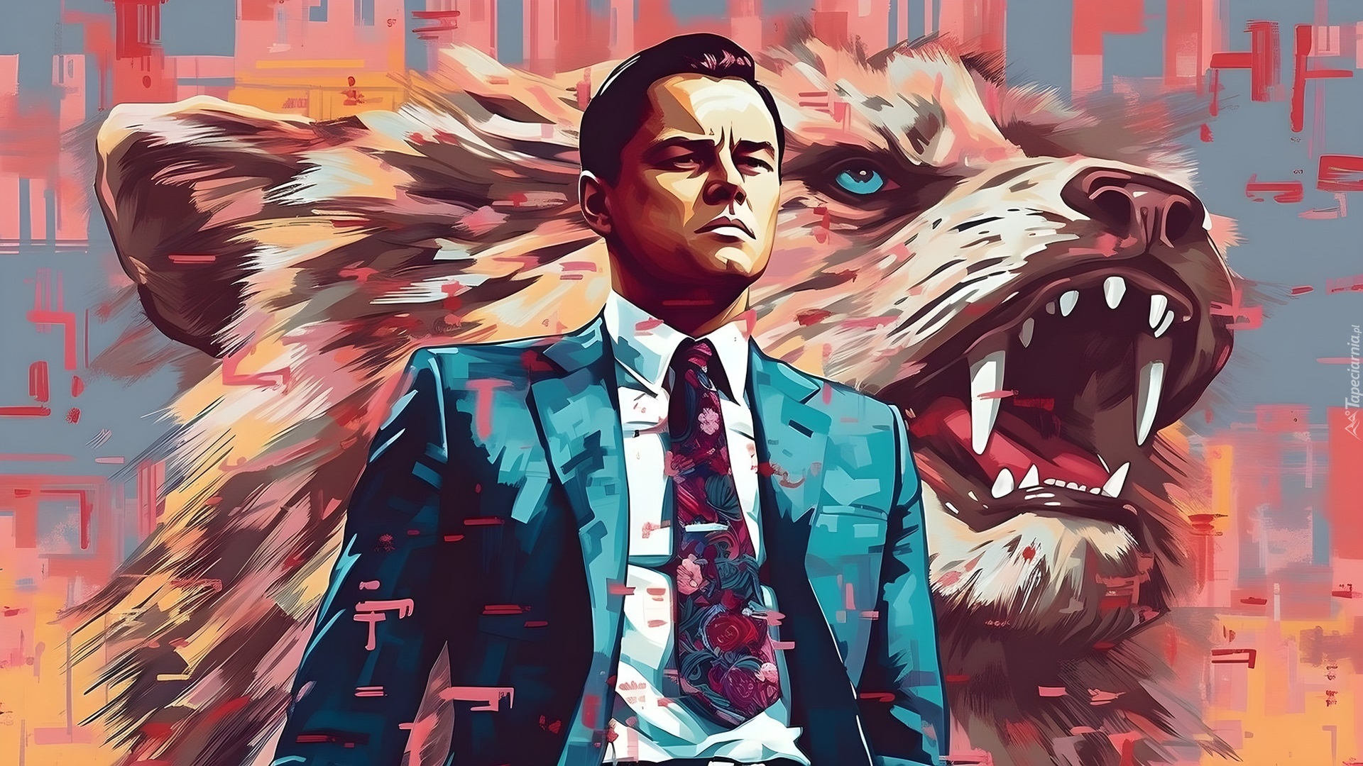 Grafika, Mężczyzna, Leonardo DiCaprio, Wilk, Film, Wilk z Wall Street Film, Aktor