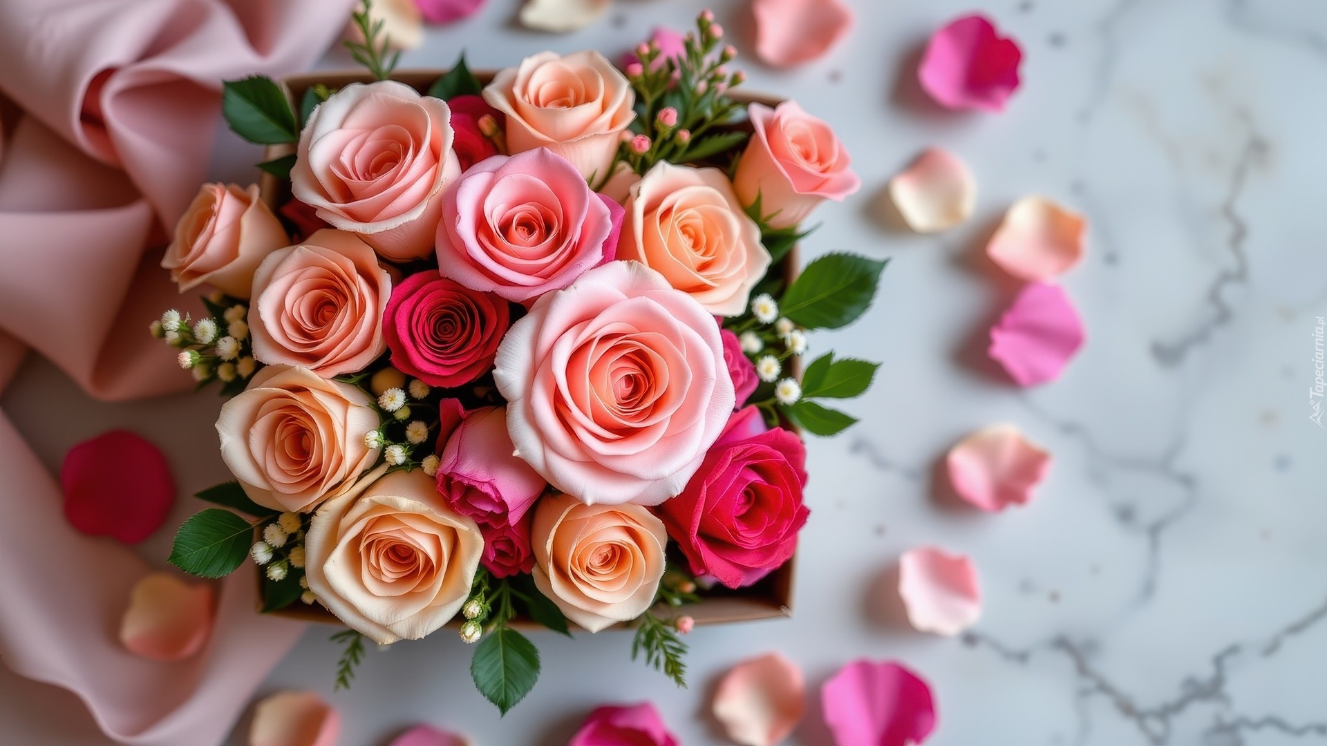 Kwiaty, Bukiet, Kolorowe, Róże, Tkanina