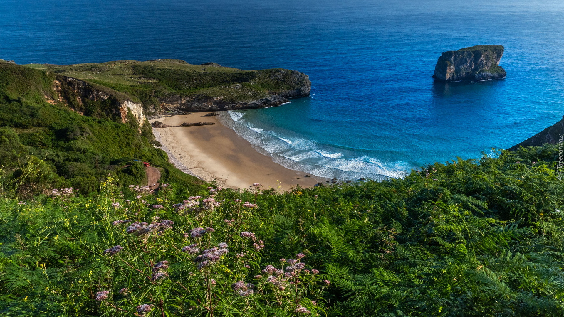 Plaża, Beach of Ballota, Zatoka, Skały, Wybrzeże, Morze, Asturia, Hiszpania