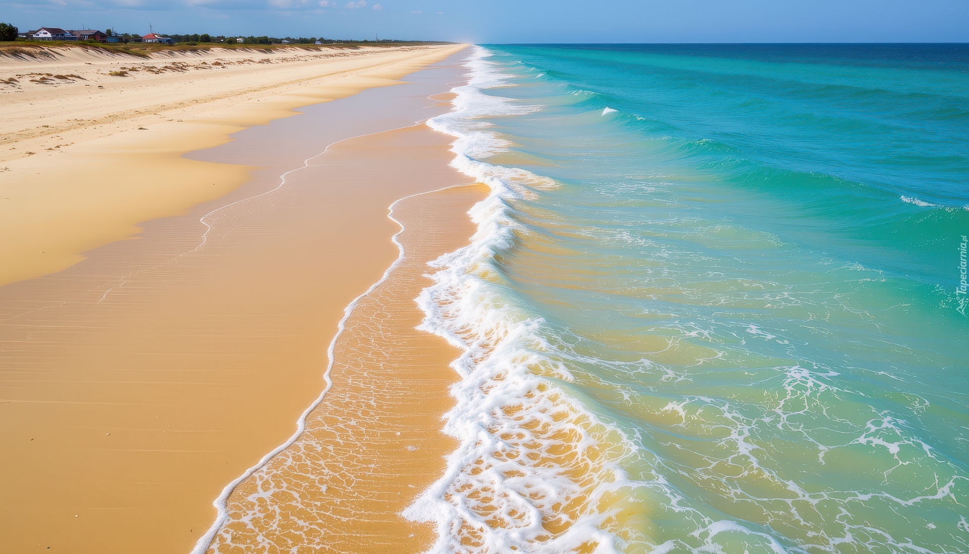 Plaża, Morze, Fale, Grafika AI