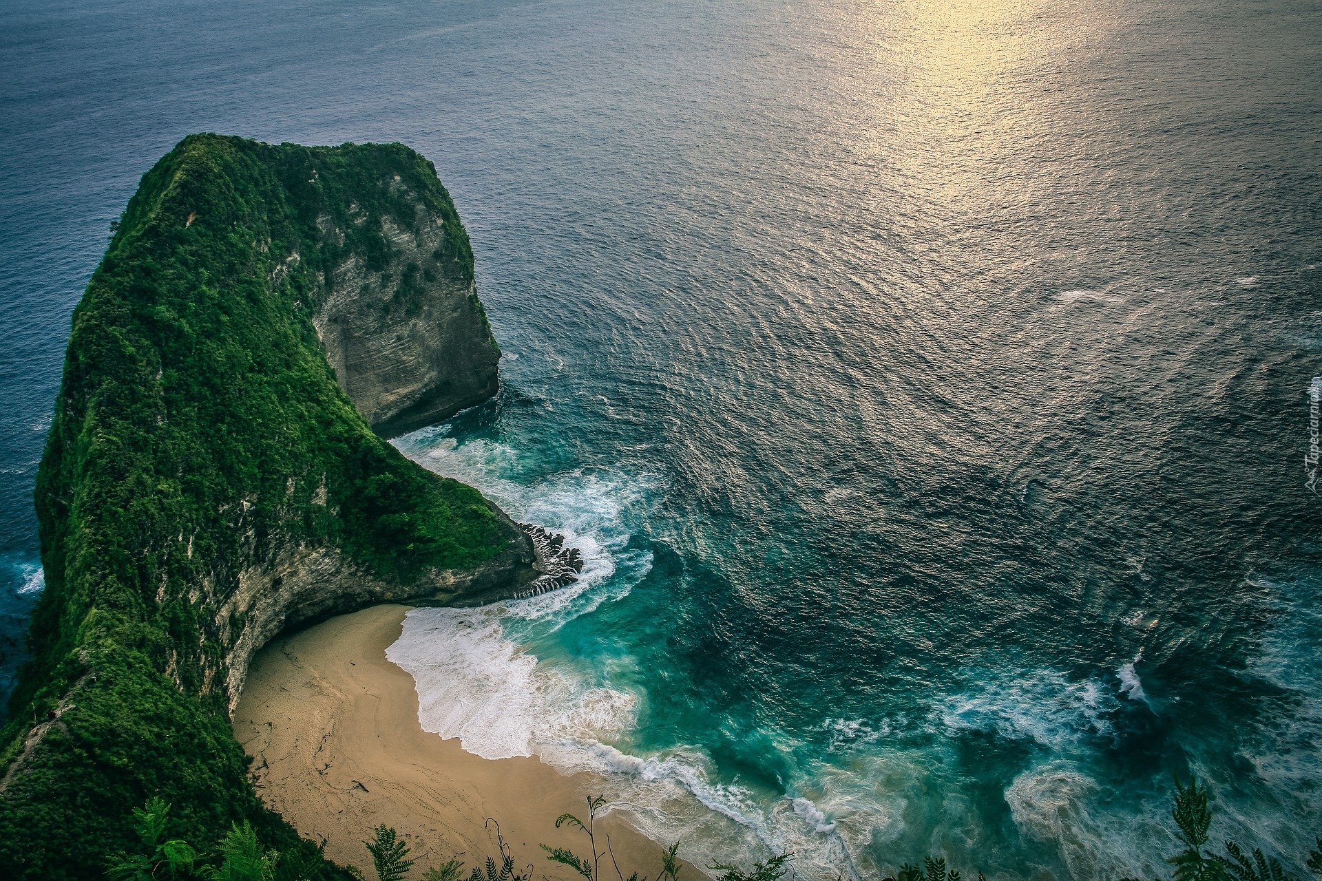 Klif, Skały, Plaża Kelingking Beach, Morze, Nusa Penida, Indonezja