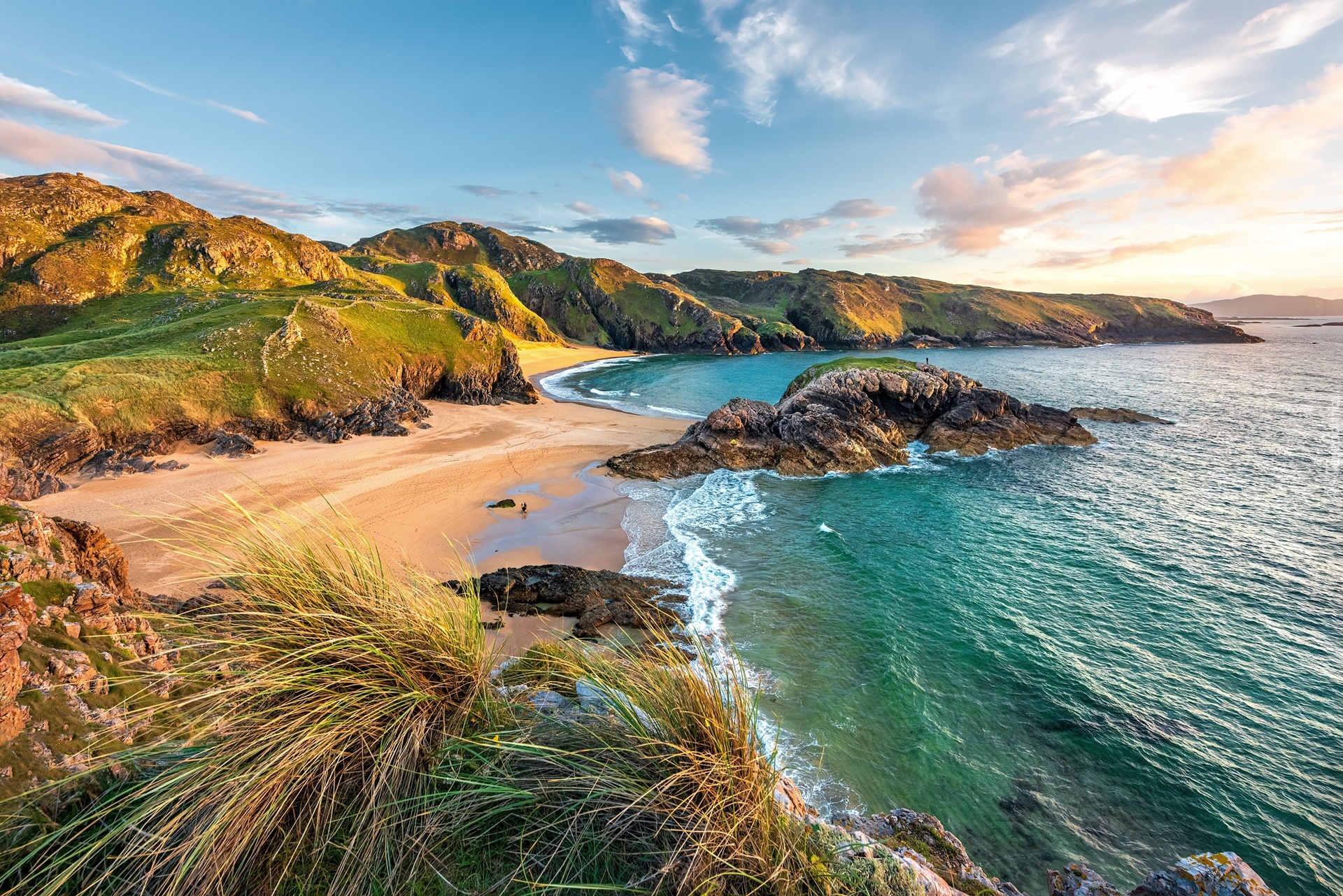 Morze, Plaża, The Murder Hole Beach, Wybrzeże, Donegal, Irlandia