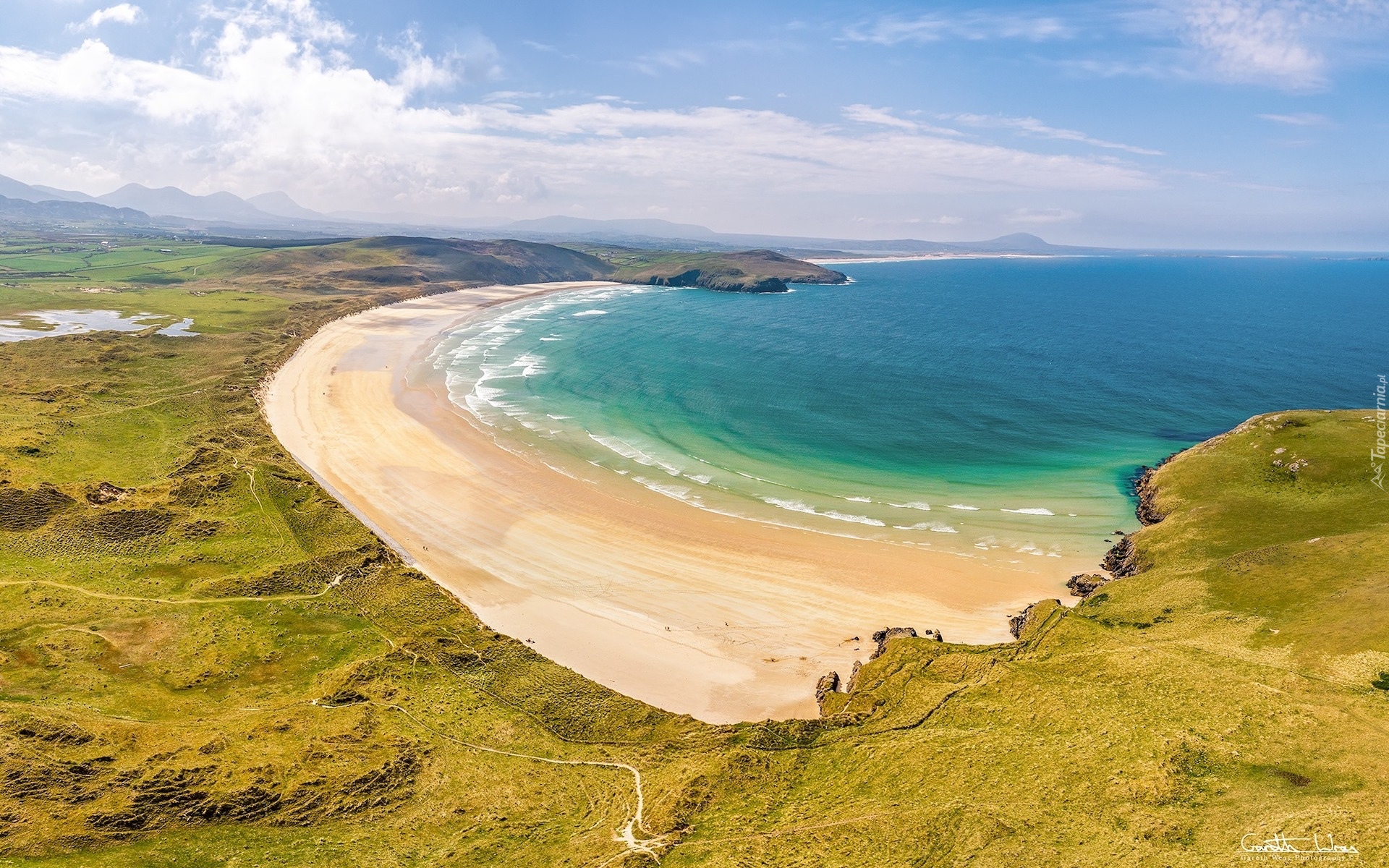 Irlandia, Hrabstwo Donegal, Półwysep, Horn Head Peninsula, Dunfanaghy, Morze, Plaża, Tramore Beach