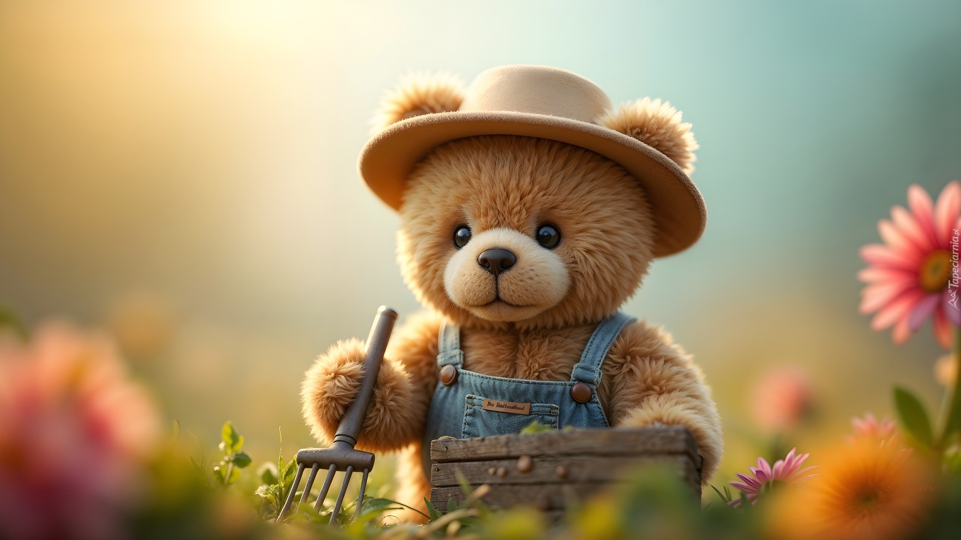 Miś, Kapelusz, Ogrodnik