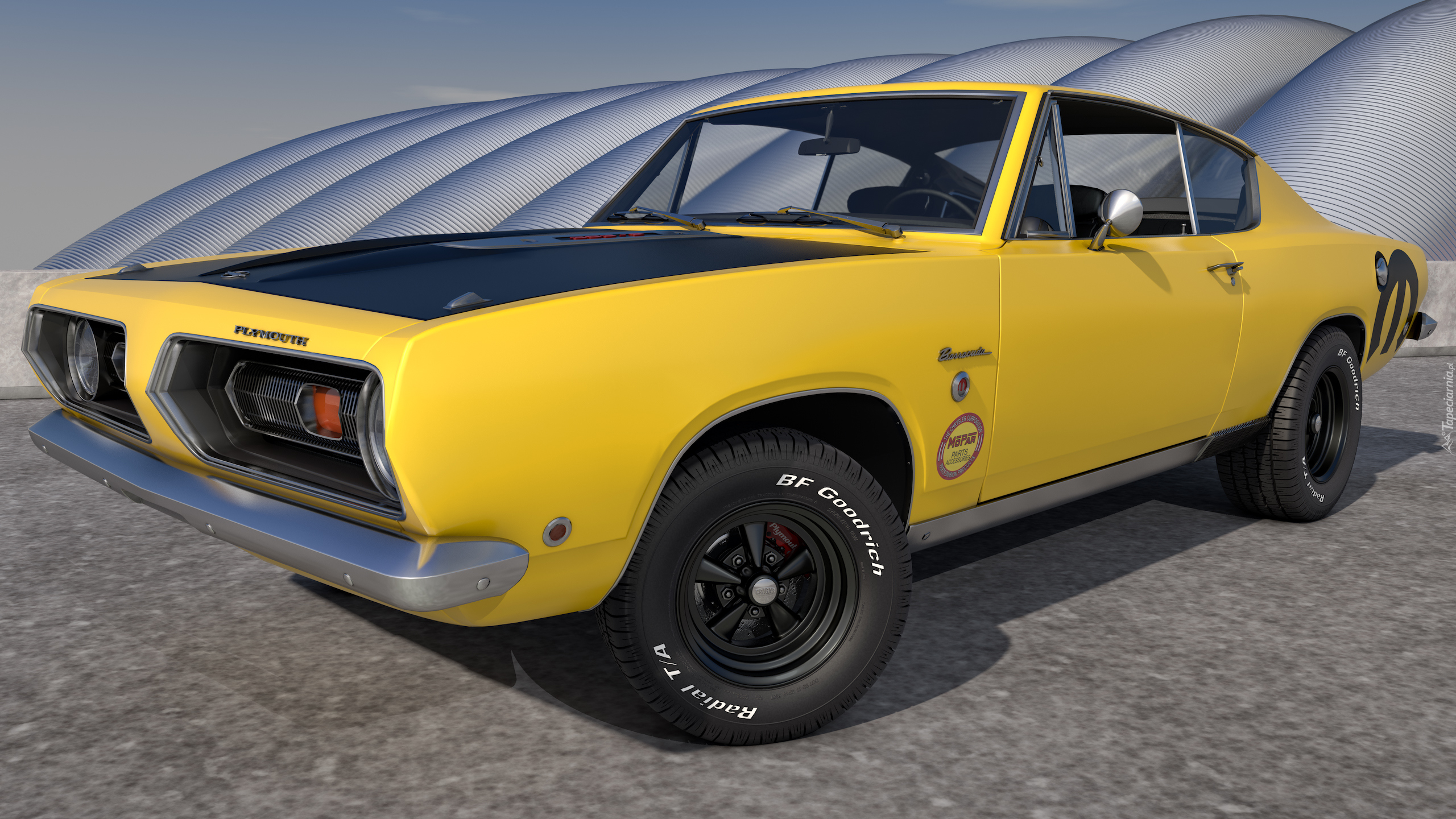 Plymouth Barracuda, 1968, Zabytkowy, 3D