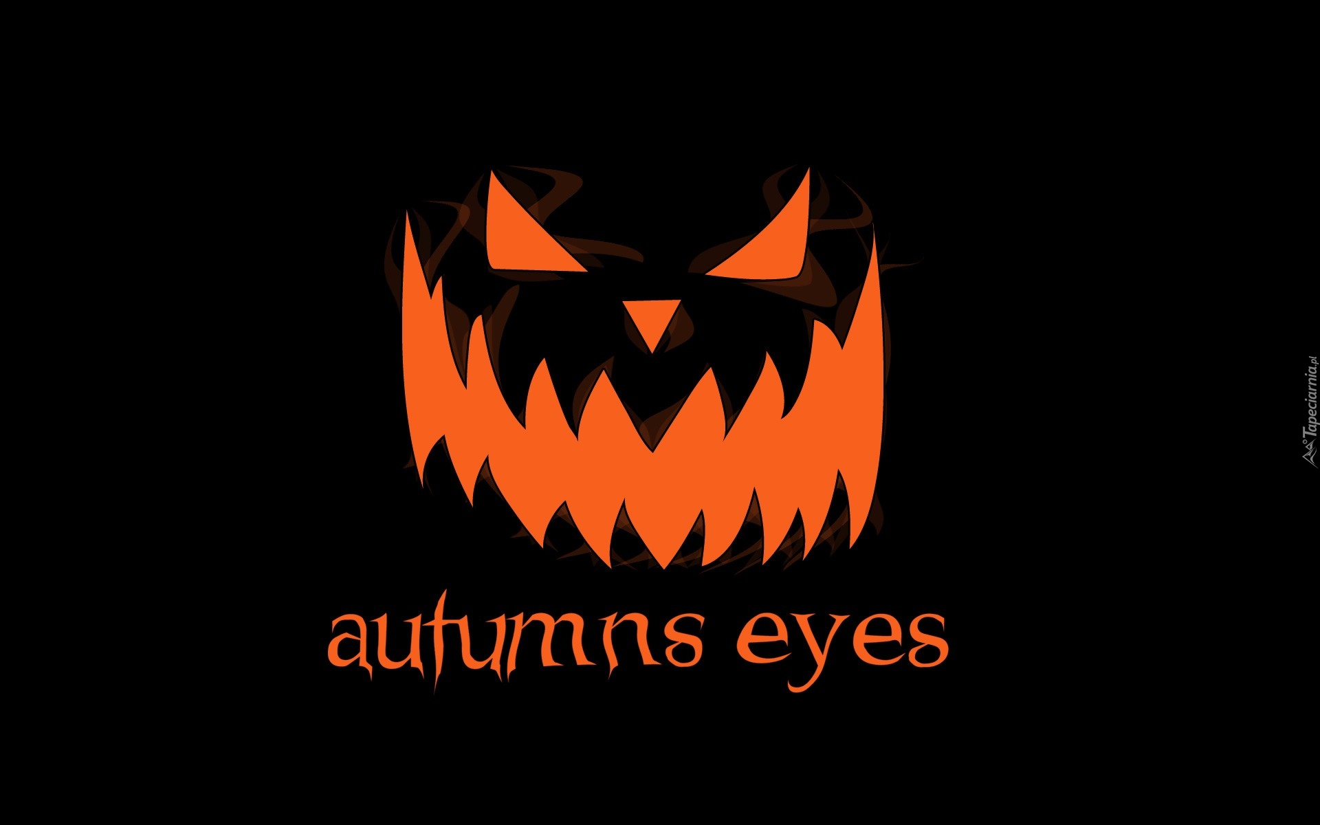 Grafika, Czarne, Tło, Halloween, Straszny, Uśmiech, Napis, Autumns eyes