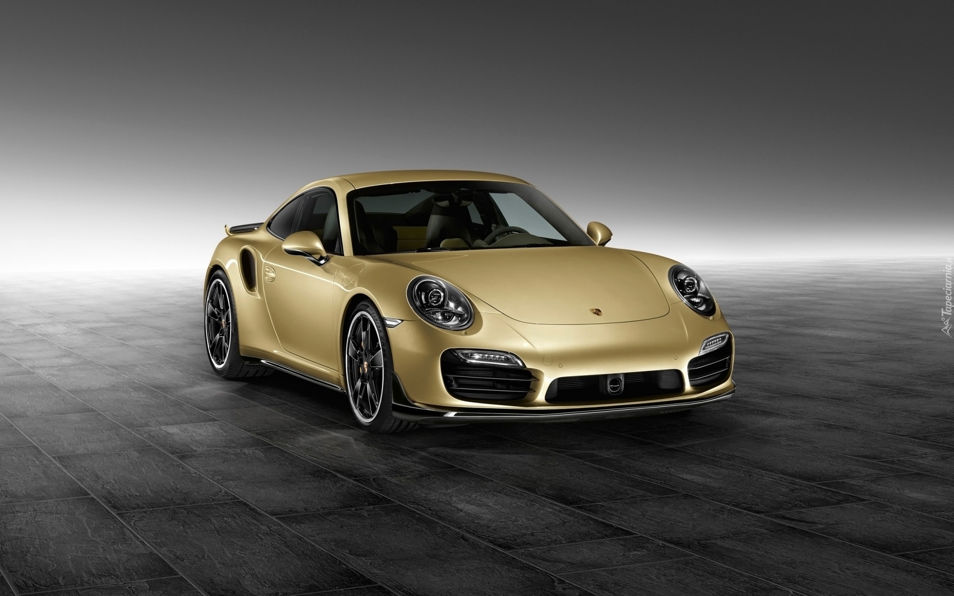 Lime gold porsche