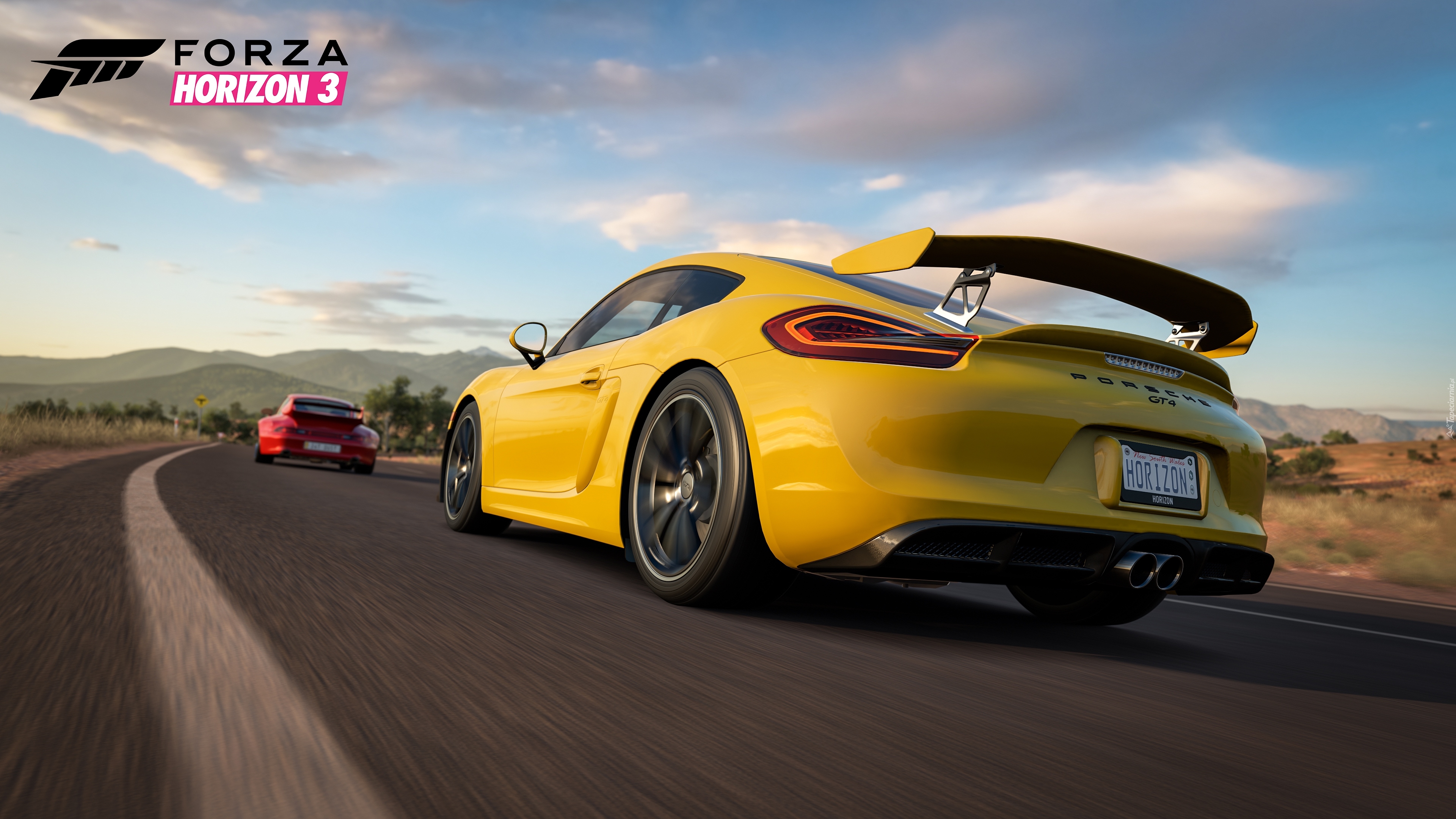 Żółte, Porsche GT4, Gra, Forza Horizon 3