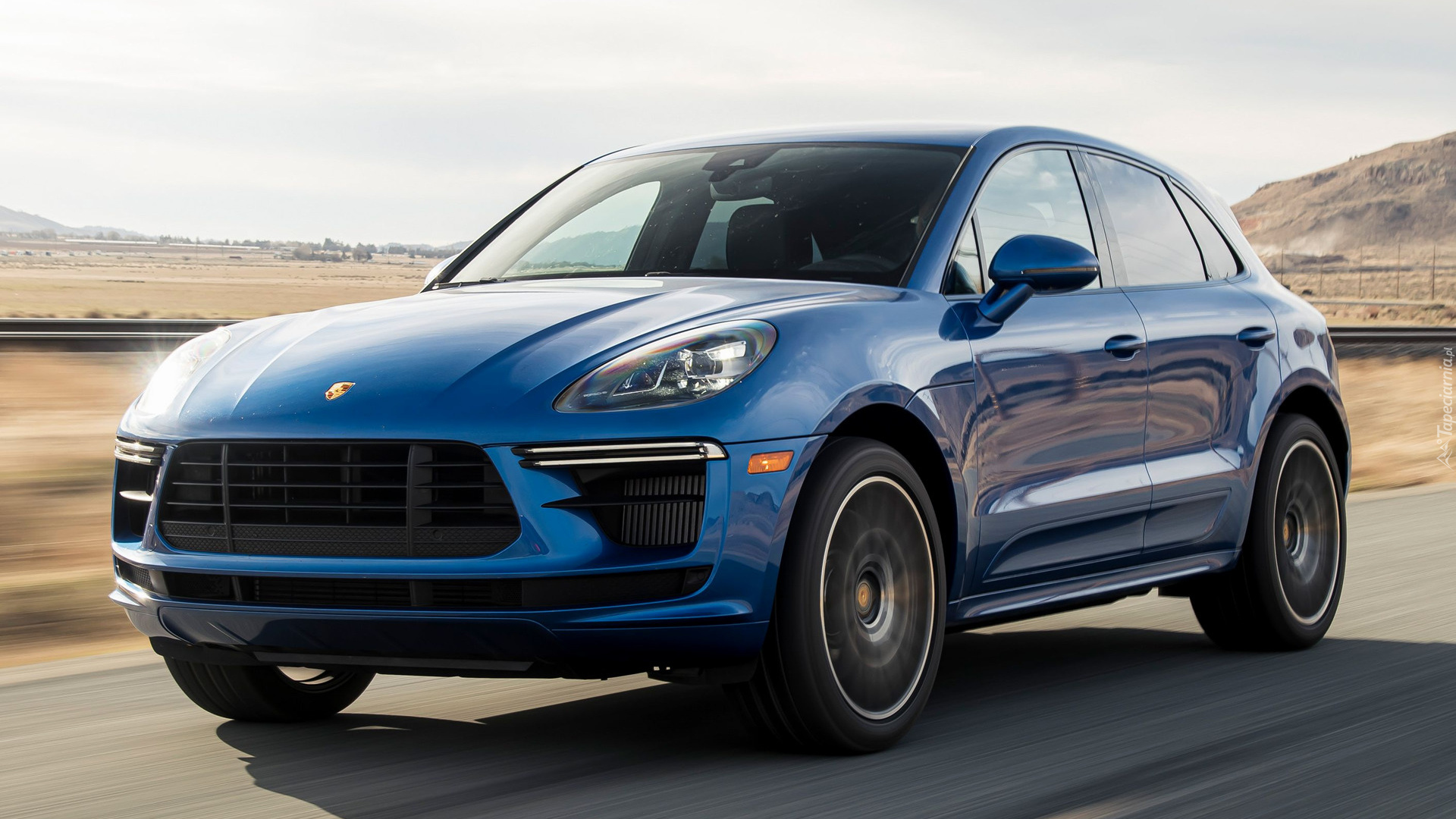 Niebieskie, Porsche Macan Turbo, Przód