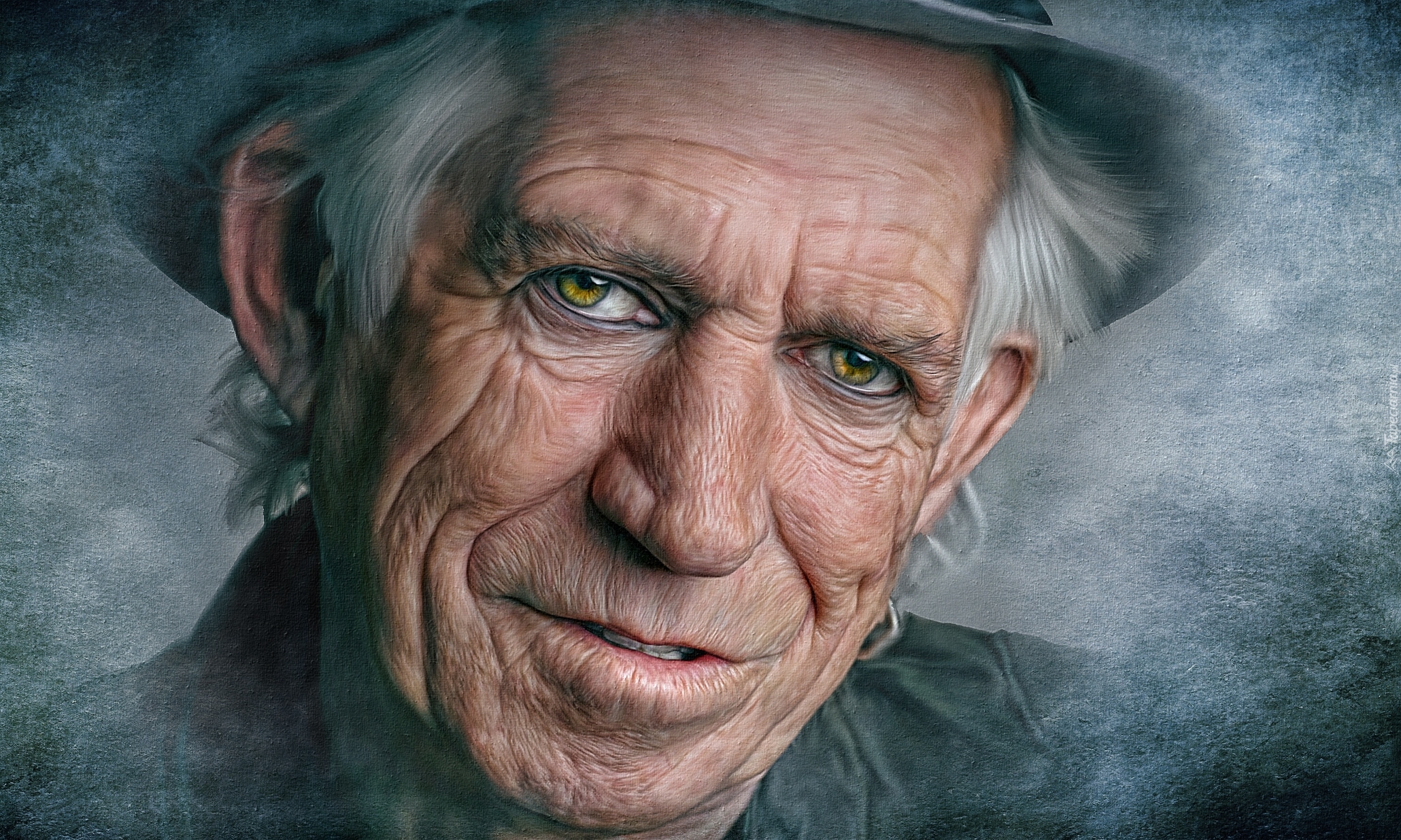 Mężczyzna, Keith Richards, Gitarzysta, The Rolling Stones, Portret, Paintography