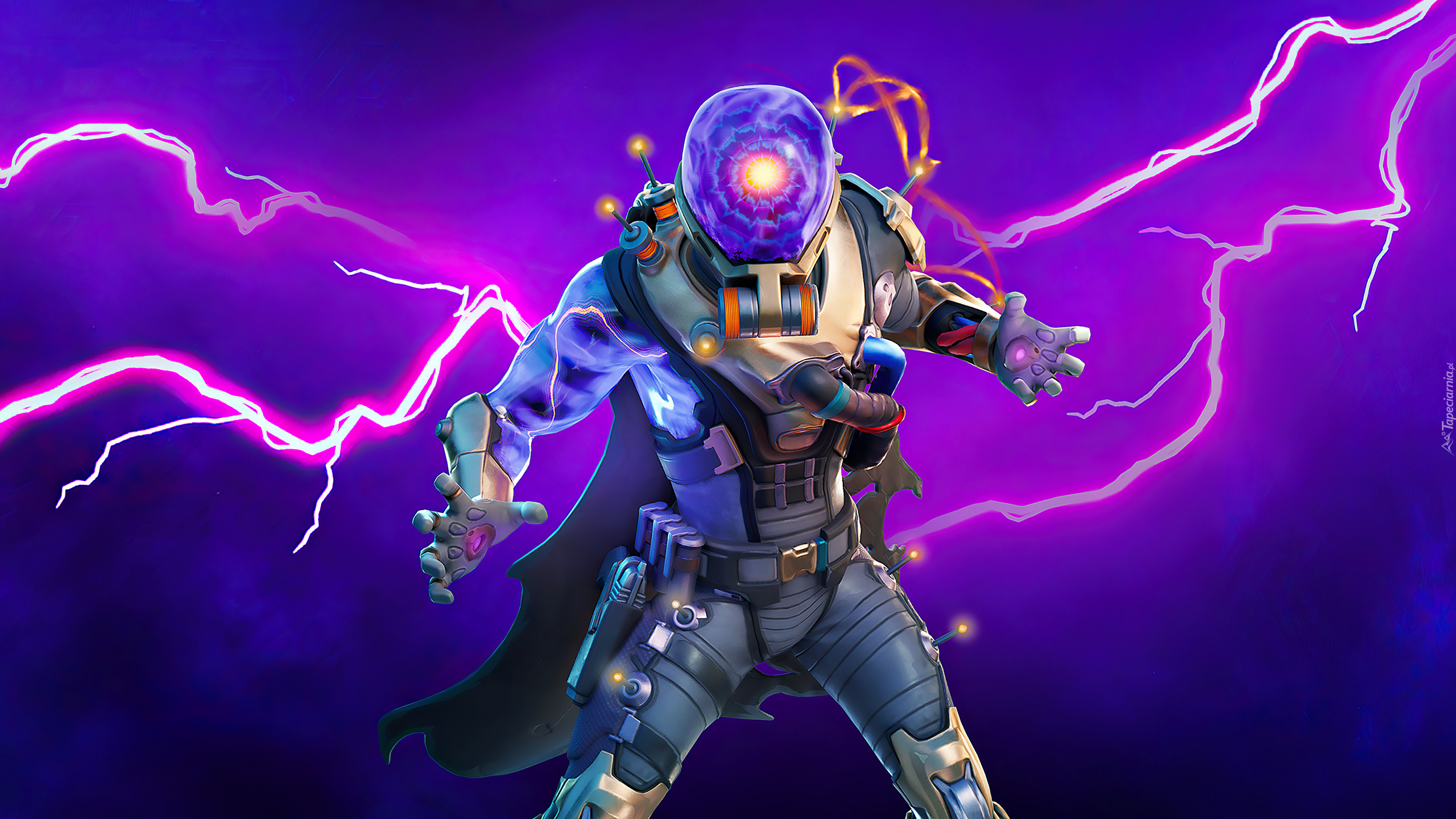 Gra, Fortnite, Postać, Cyclo, Kombinezon, Błyskawice