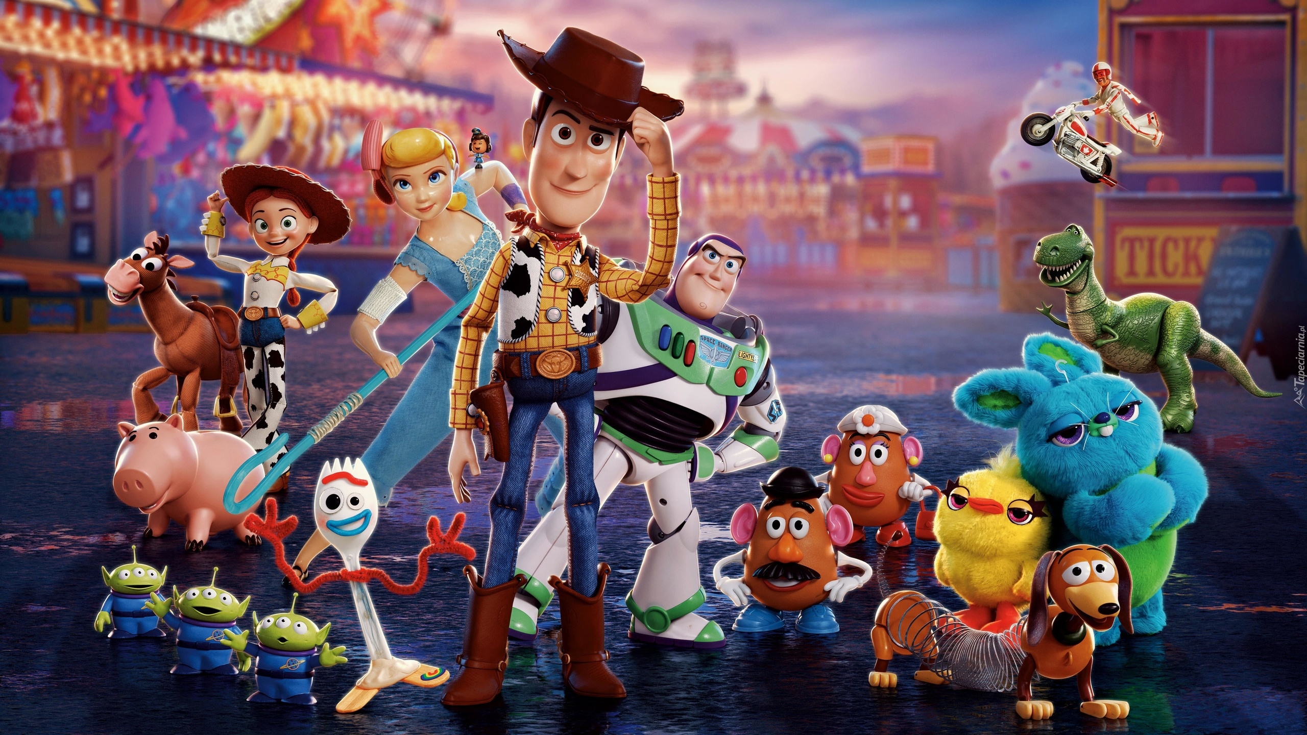 Film animowany, Toy Story 4, Postacie, Chudy, Buzz Astral, Bo Peep, Forky, Ducky, Bonnie, Gabby Gabby, Bunny, Pan Bulwa, Duke Caboom, Laleczka, Kosmici, Cienk, Buttercup