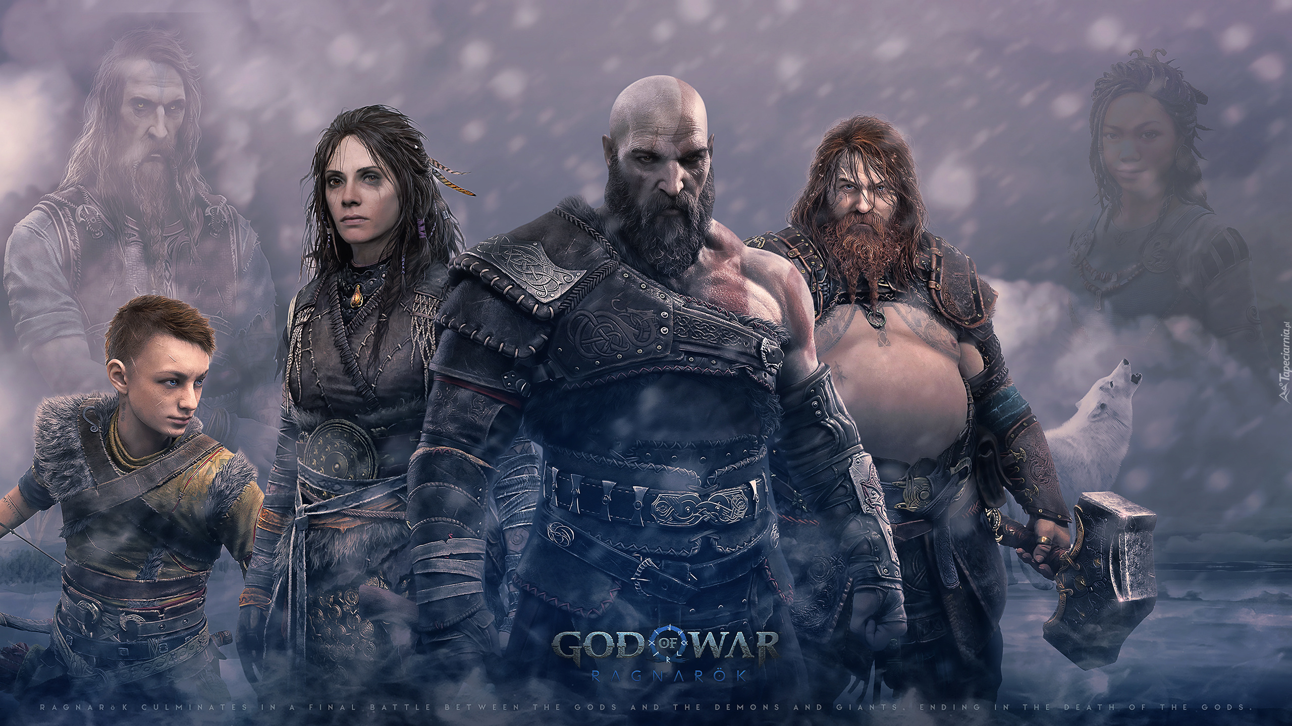 Gra, God of War Ragnarok, Postacie, Kratos, Atreus, Thor, Odin, Freya