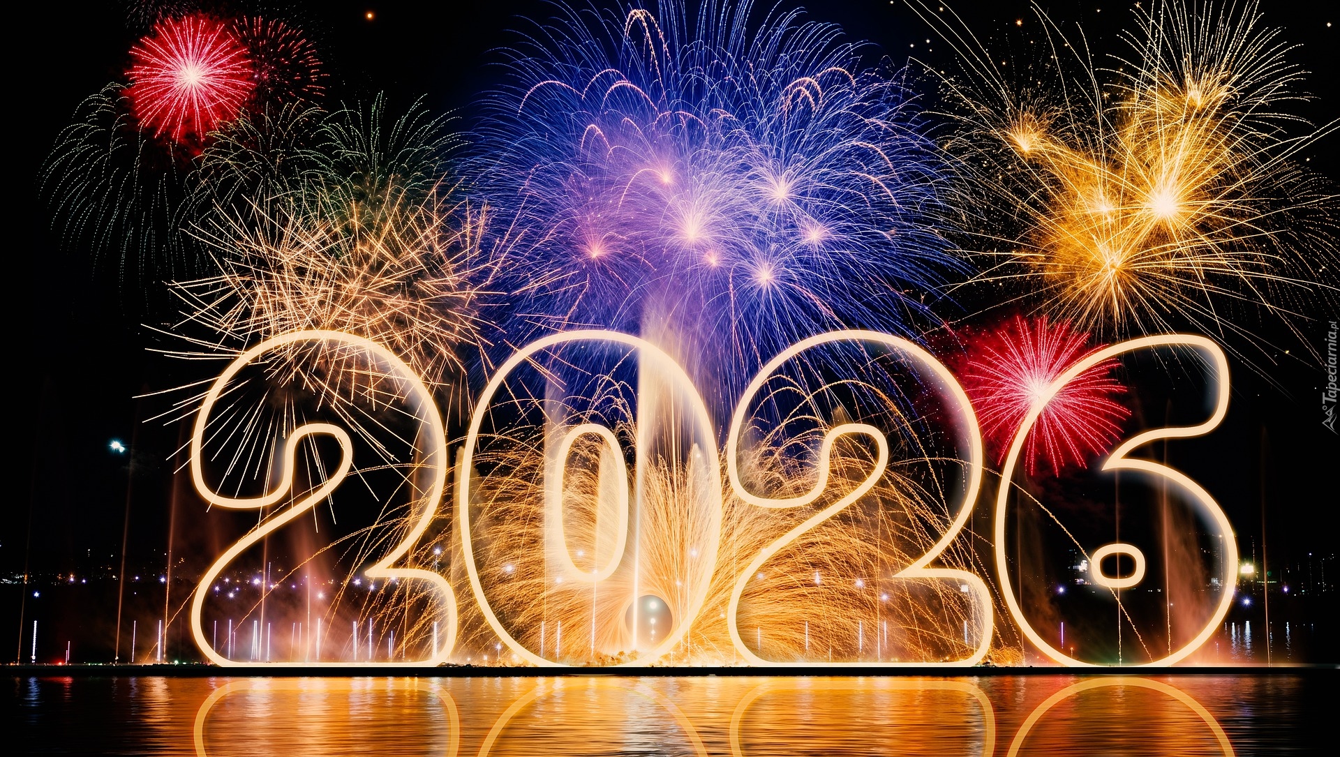 Nowy Rok, 2026, Sylwester, Noc, Fajerwerki
