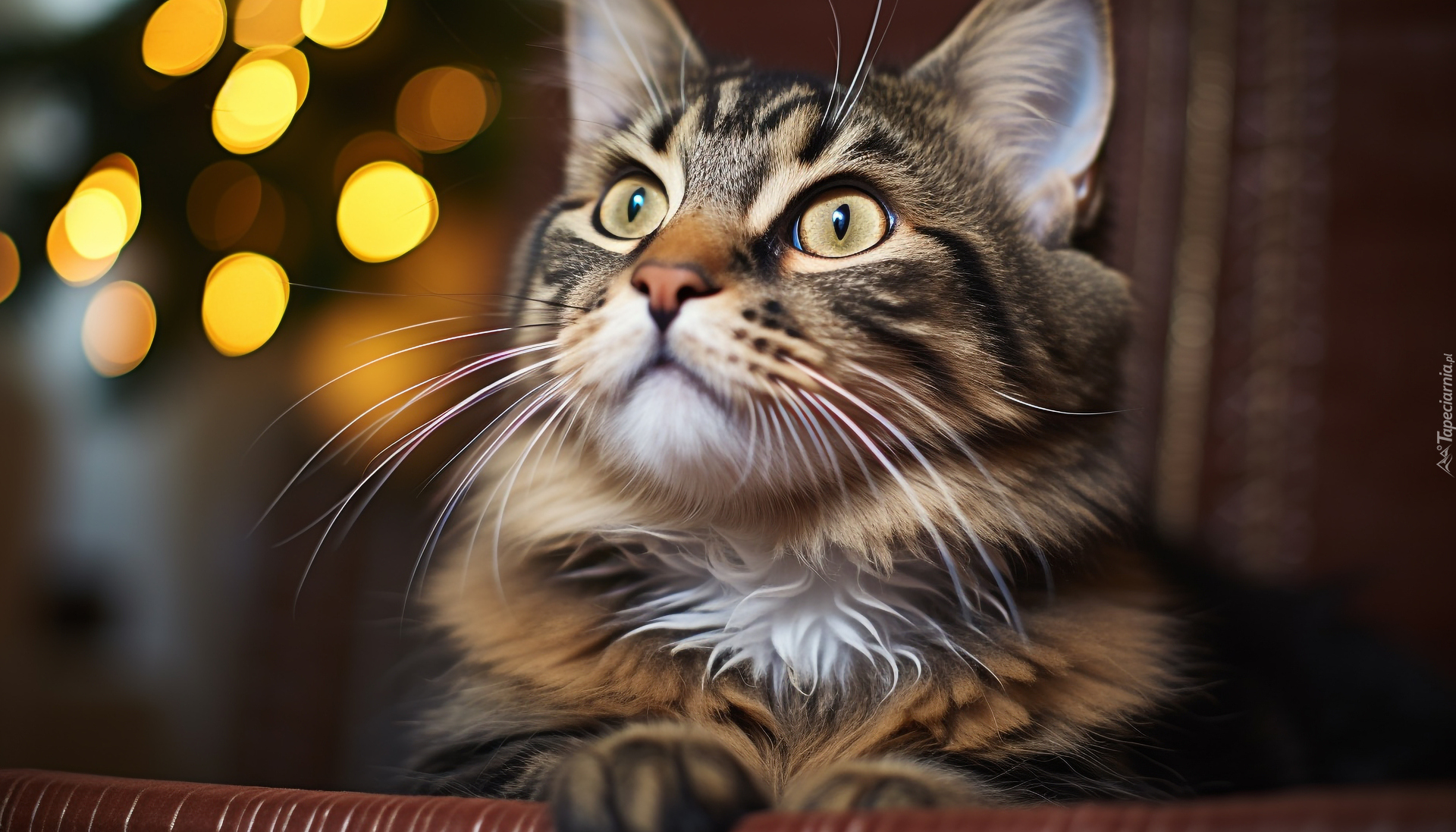 Pręgowany, Kot, Duże, Oczy