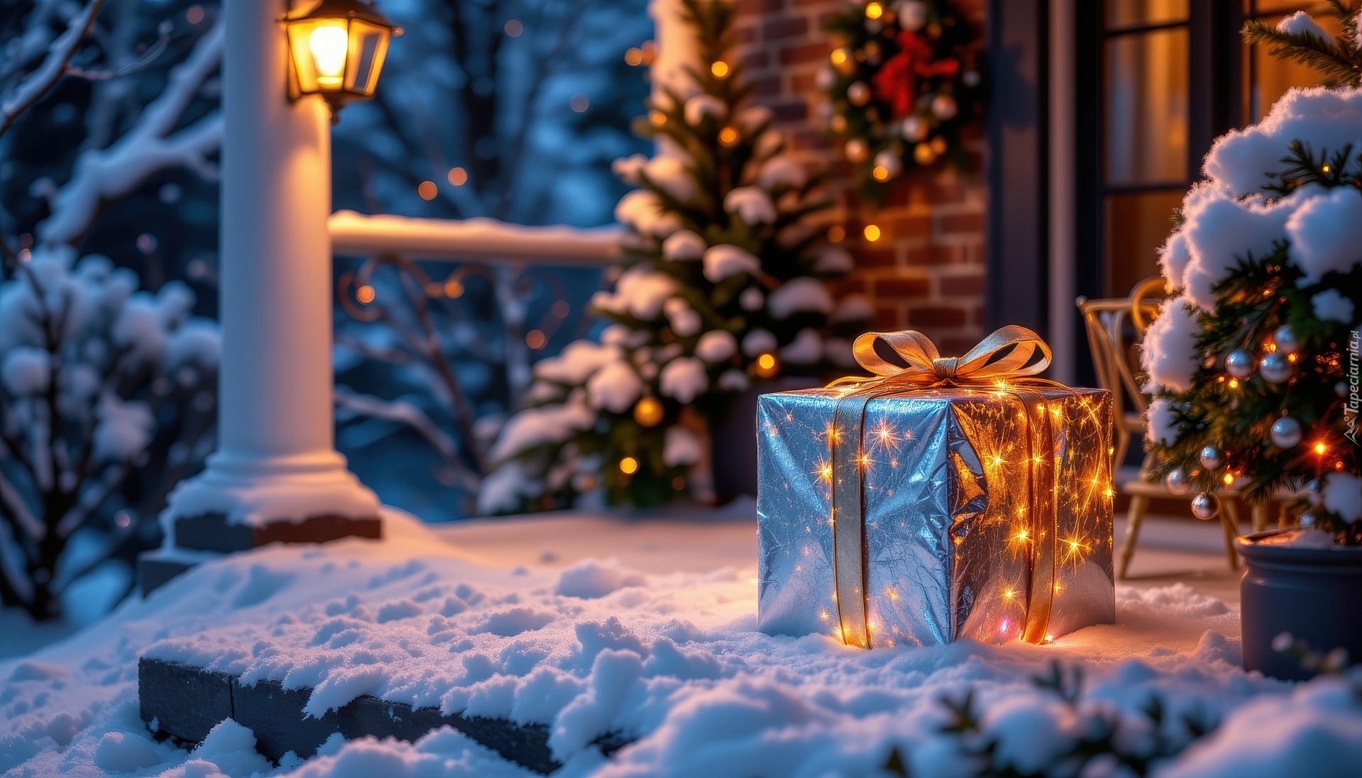Prezent, Zima, Boże Narodzenie, Grafika AI