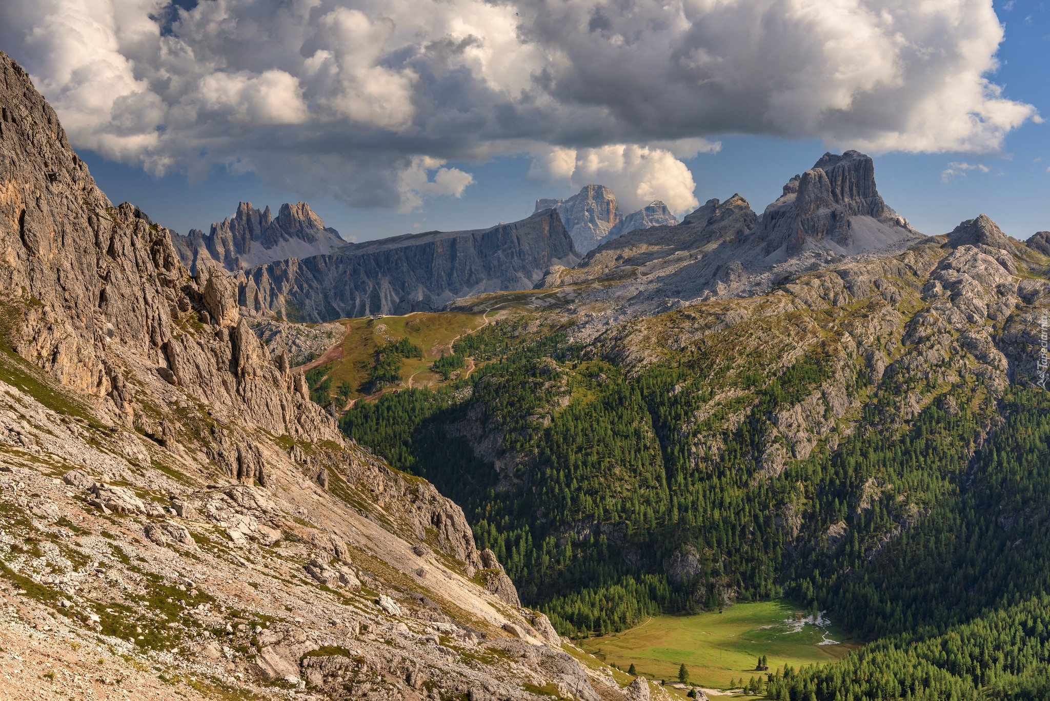 Skały, Góry, Alpy, Przełęcz, Falzarego Pass, Dolomity, Włochy