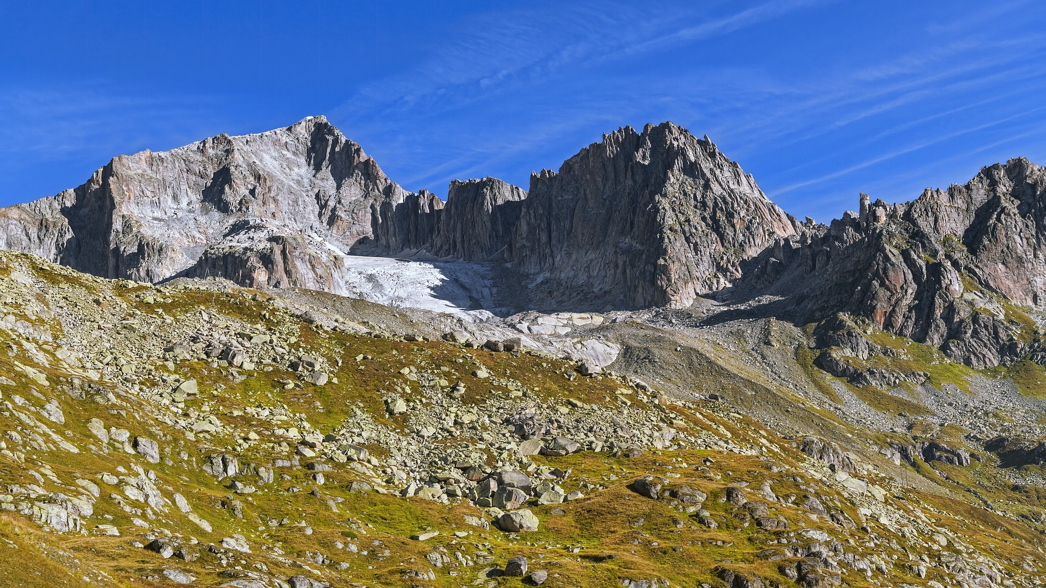 Góry, Alpy Berneńskie, Przełęcz Furkapass, Skały, Dolina, Toggenburg, Szwajcaria