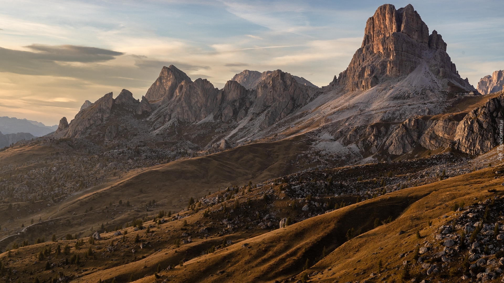 Dolomity, Przełęcz, Passo di Giau, Góry, Belluno, Włochy