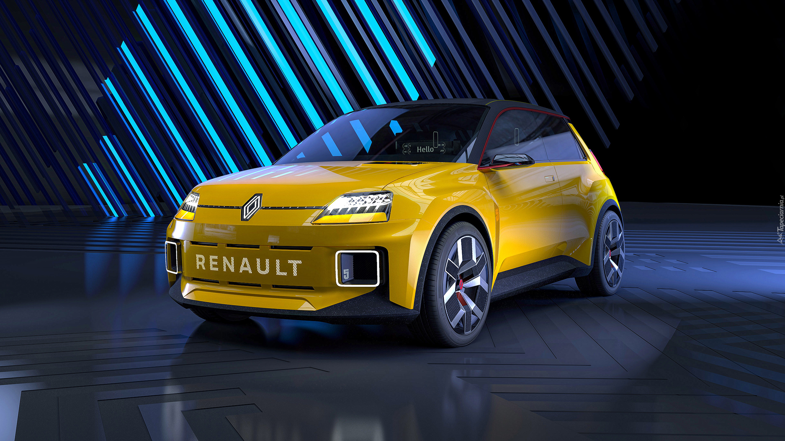 Renault 5, Concept, Żółty, 3D