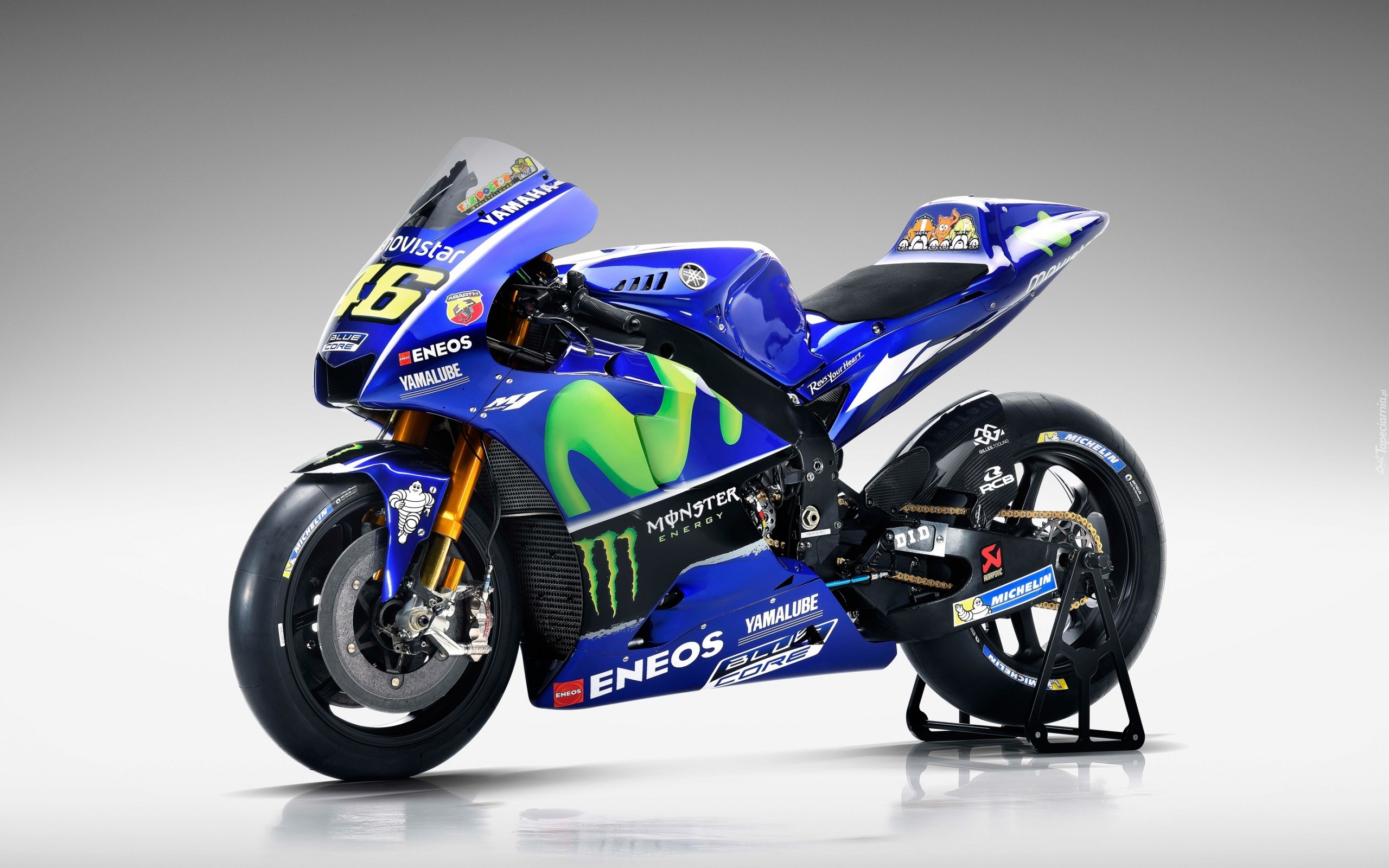 Motocykl Yamaha YZR-M1, 2017, Reklama, Movistar