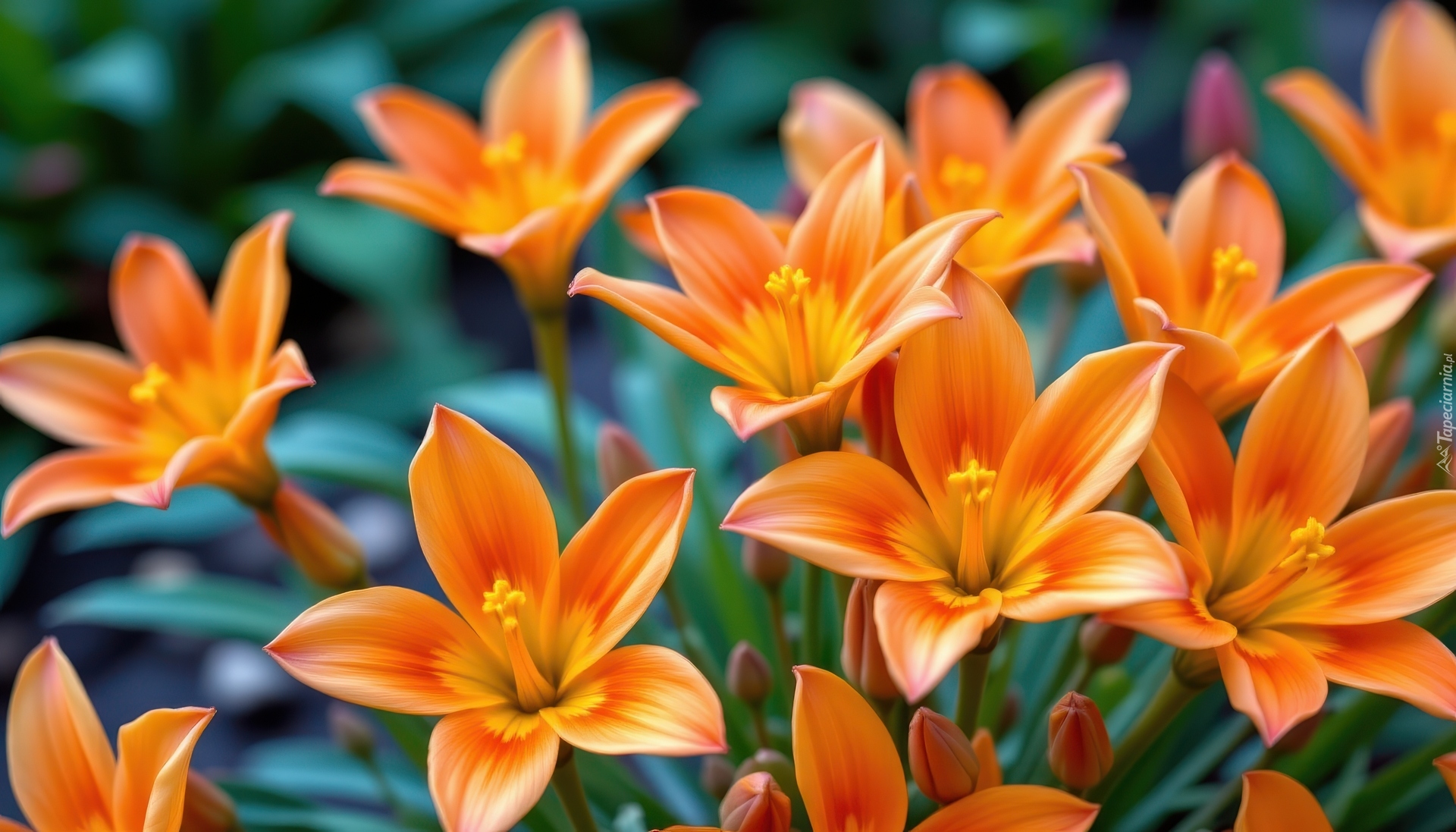 Pomarańczowe, Kwiaty, Rozkwitnięte